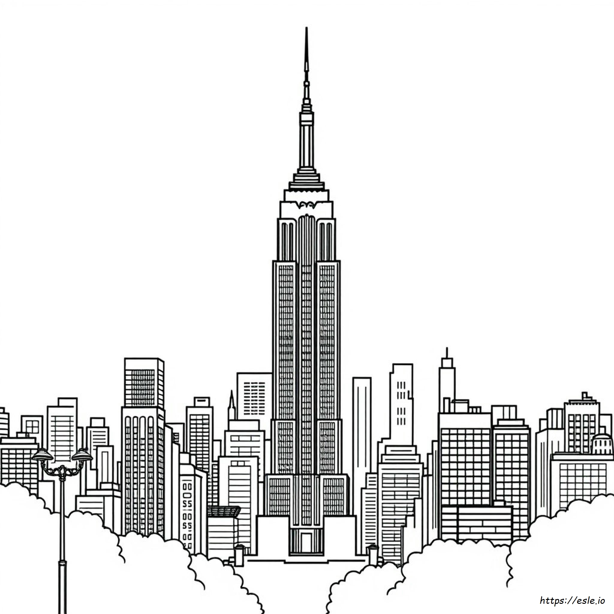 Empire State Building Coloring Page - Free Printable