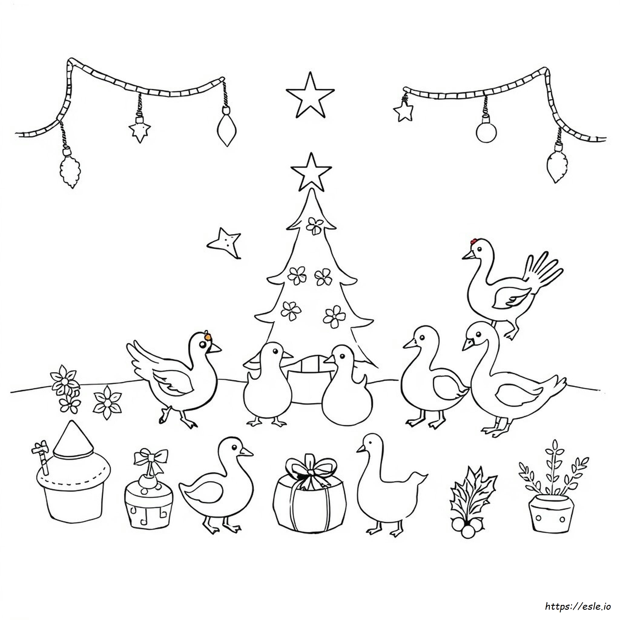 Gambar Mewarnai Dua Belas Hari Natal Untuk Anak