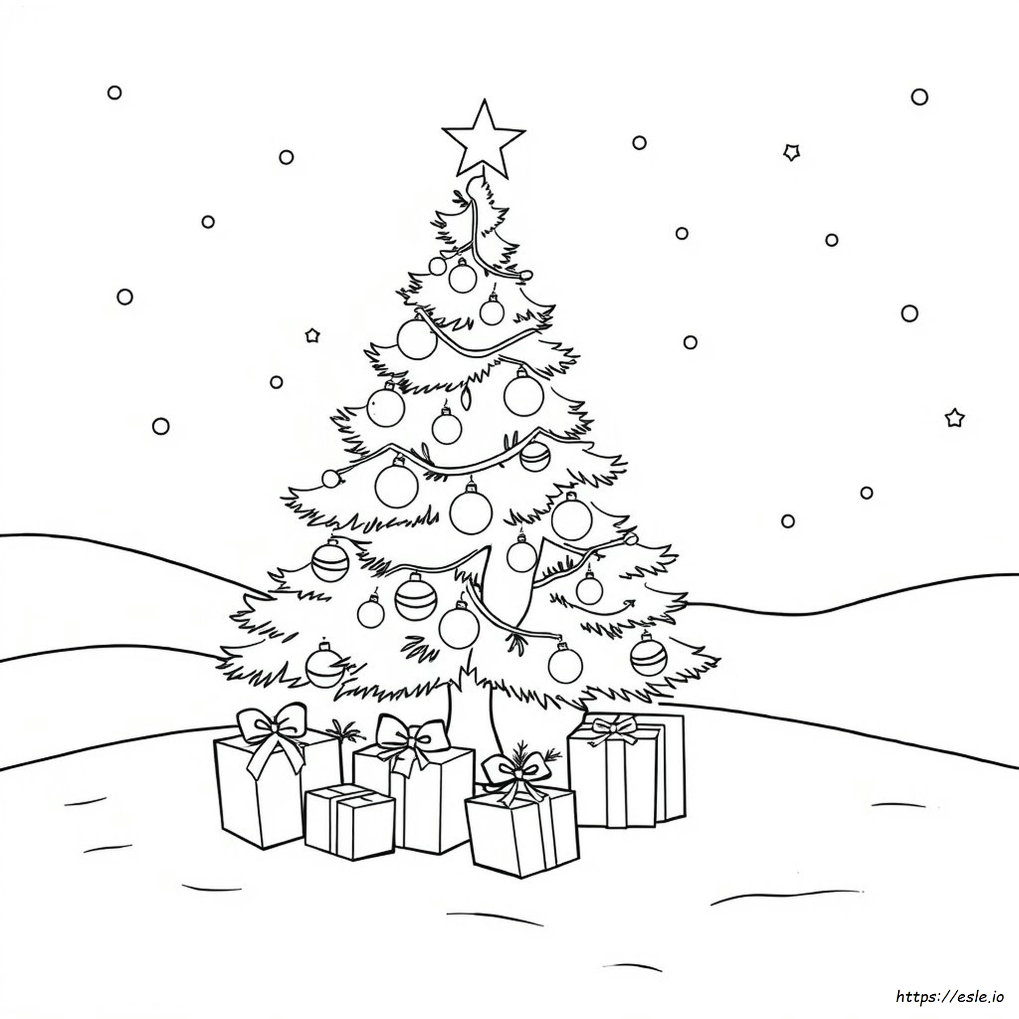 Makkelijke Kerst Kleurplaten kleurplaat