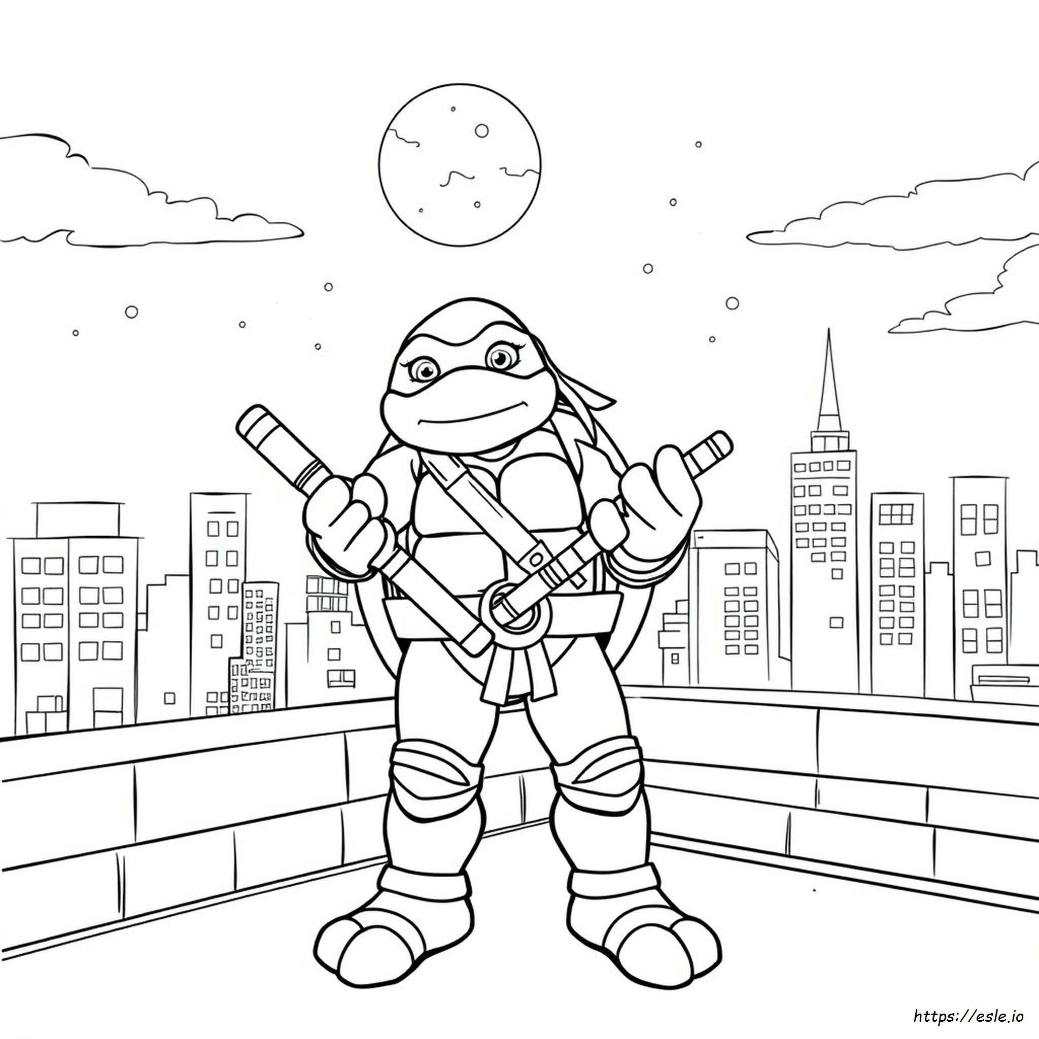 Desenho Para Colorir Do Mikey Das Tartarugas Ninja - Grátis Para Imprimir