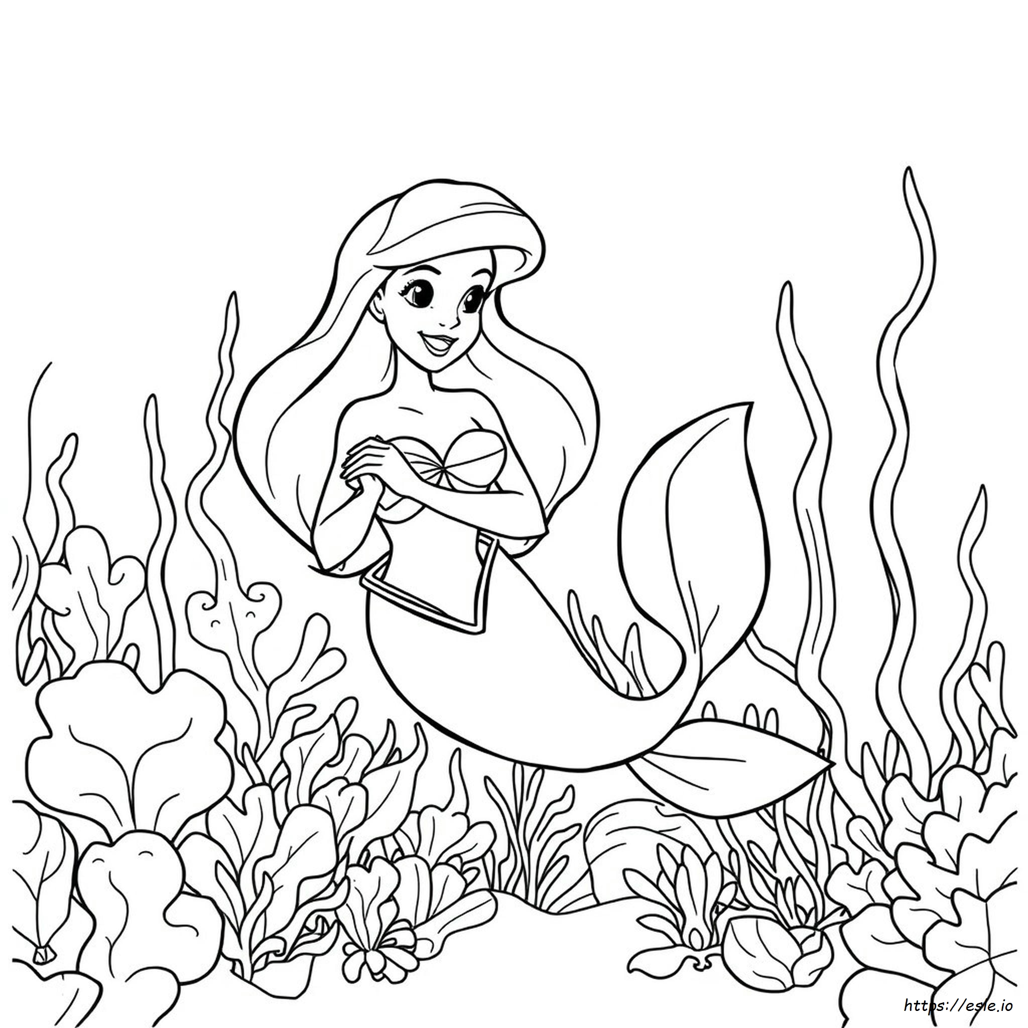 Free Printable Ariel Mermaid Coloring Page for Kids