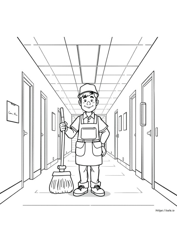 Custodian Appreciation Coloring Page