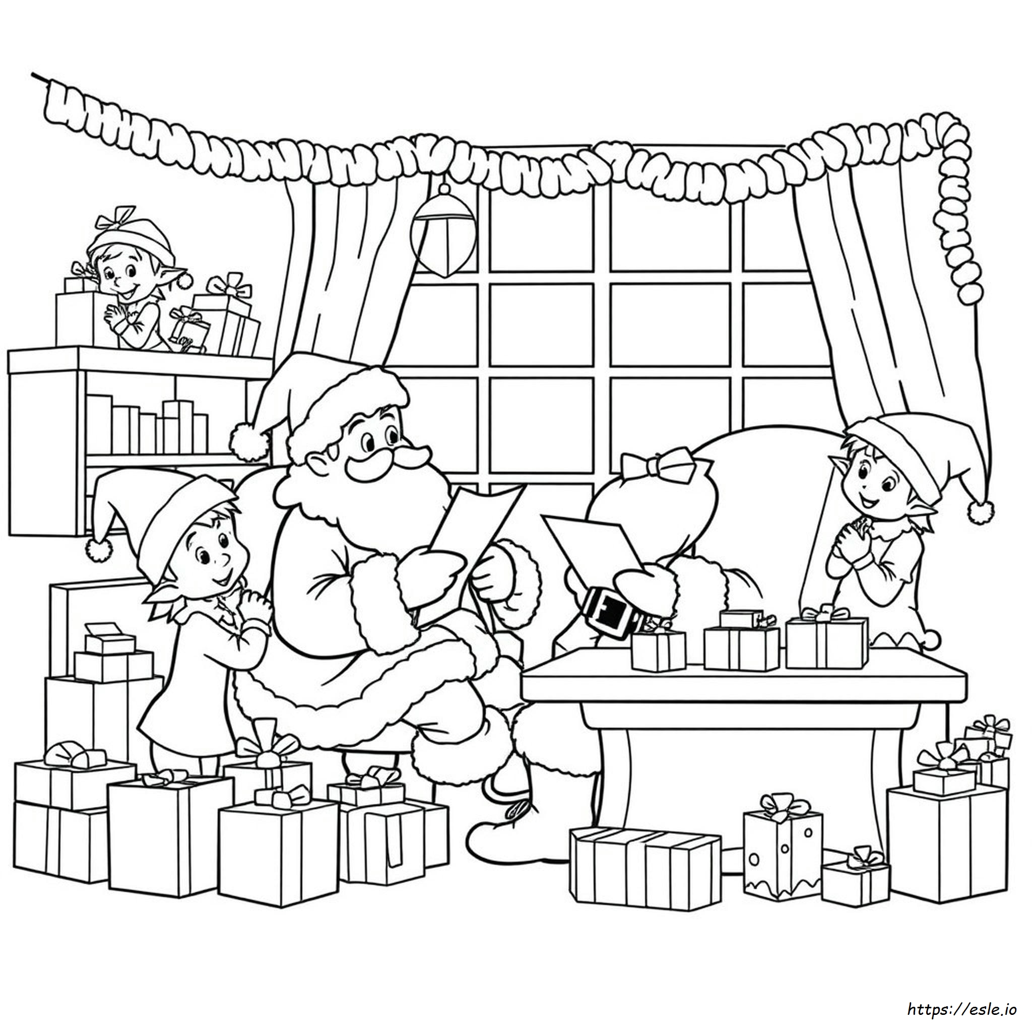 Santa Elves Coloring Pages Printable