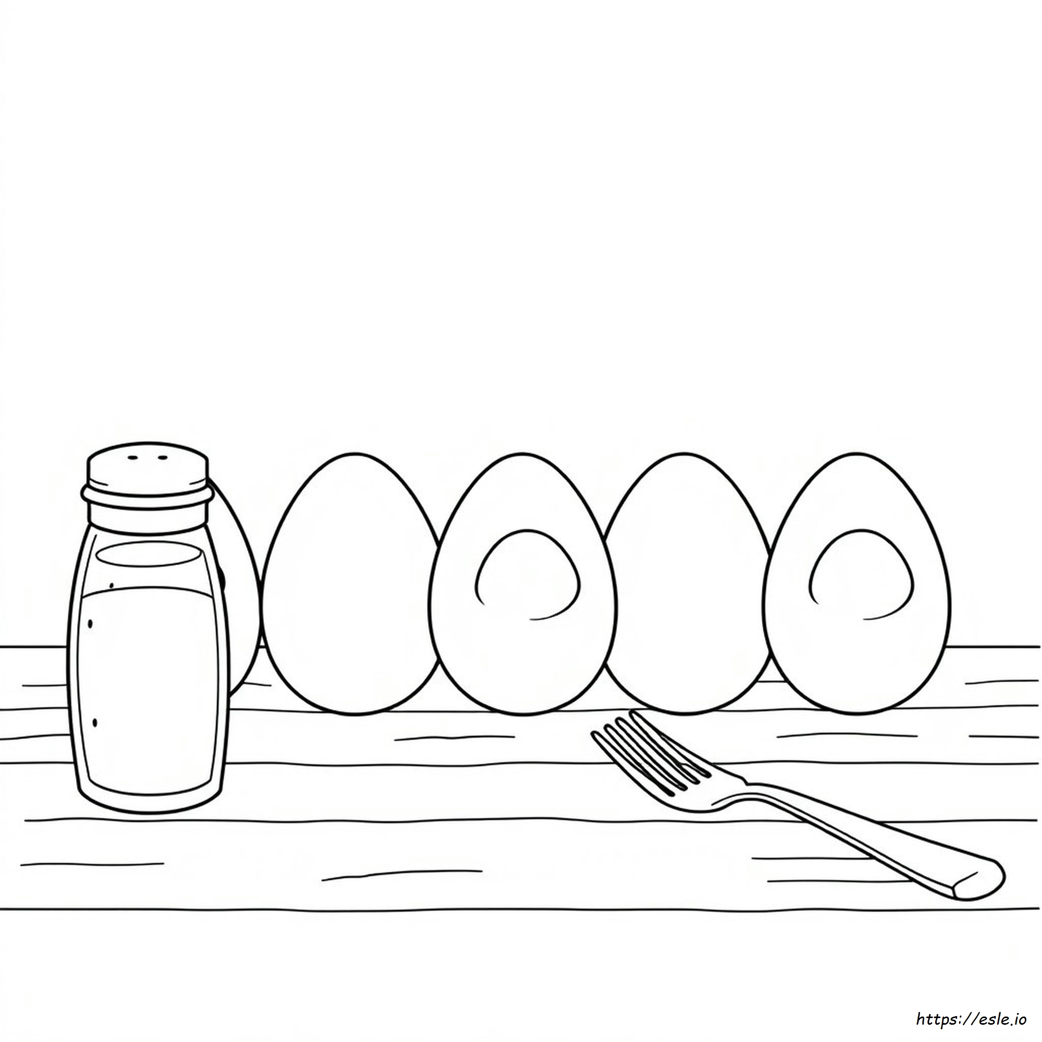 Huevos Duros Para Colorear - Imprimible Gratis
