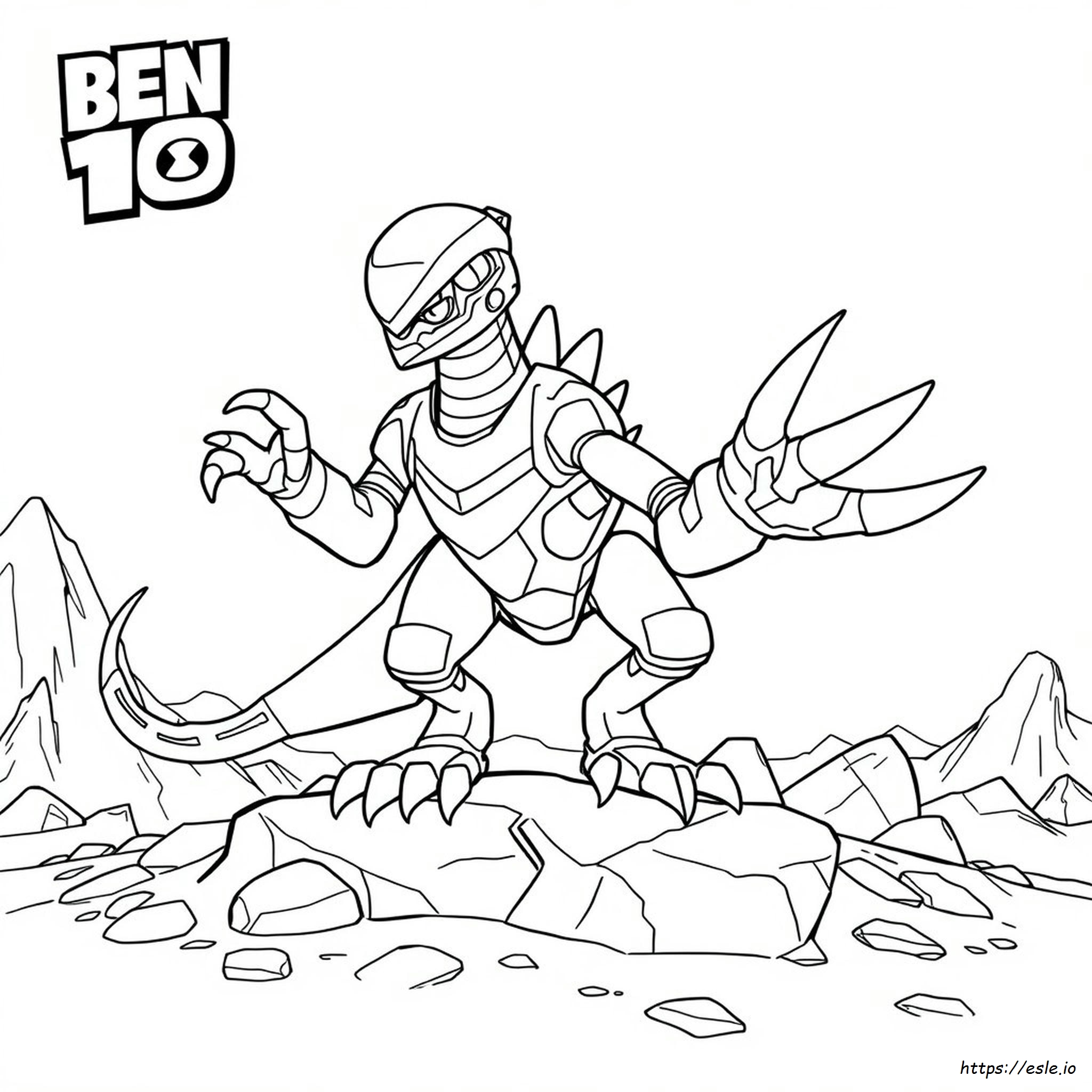 Ben 10 Armodrillo Coloring Page - Free Printable for Kids
