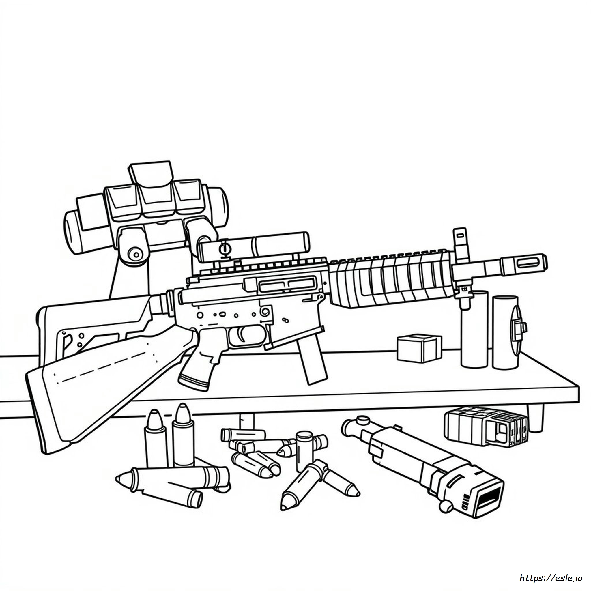 Coloring Pages Of Machine Guns