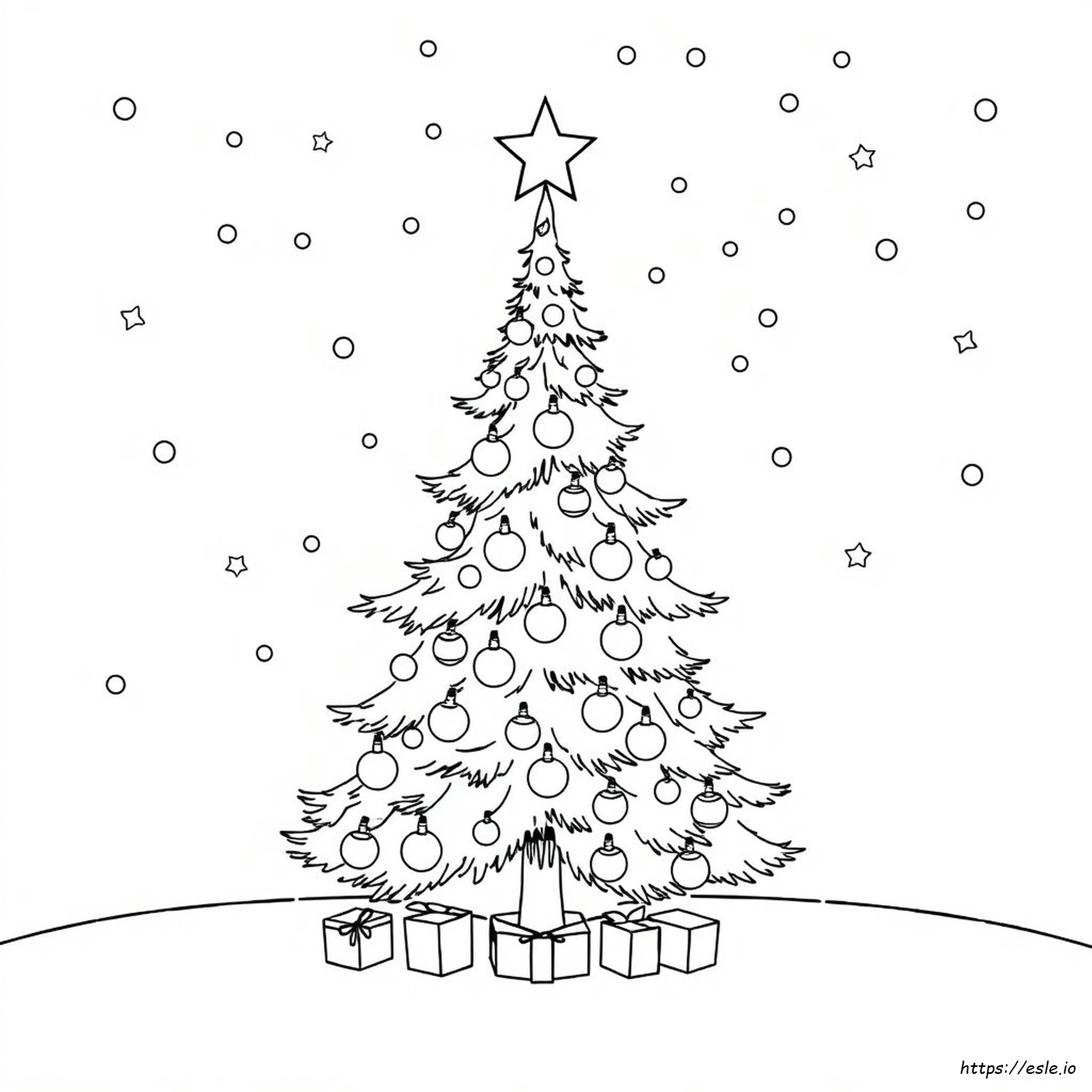 Christmas Tree To Colour In - Coloring Page