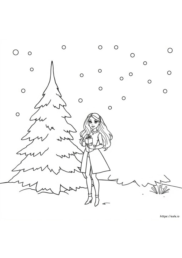 Barbie Winter Coloring Pages