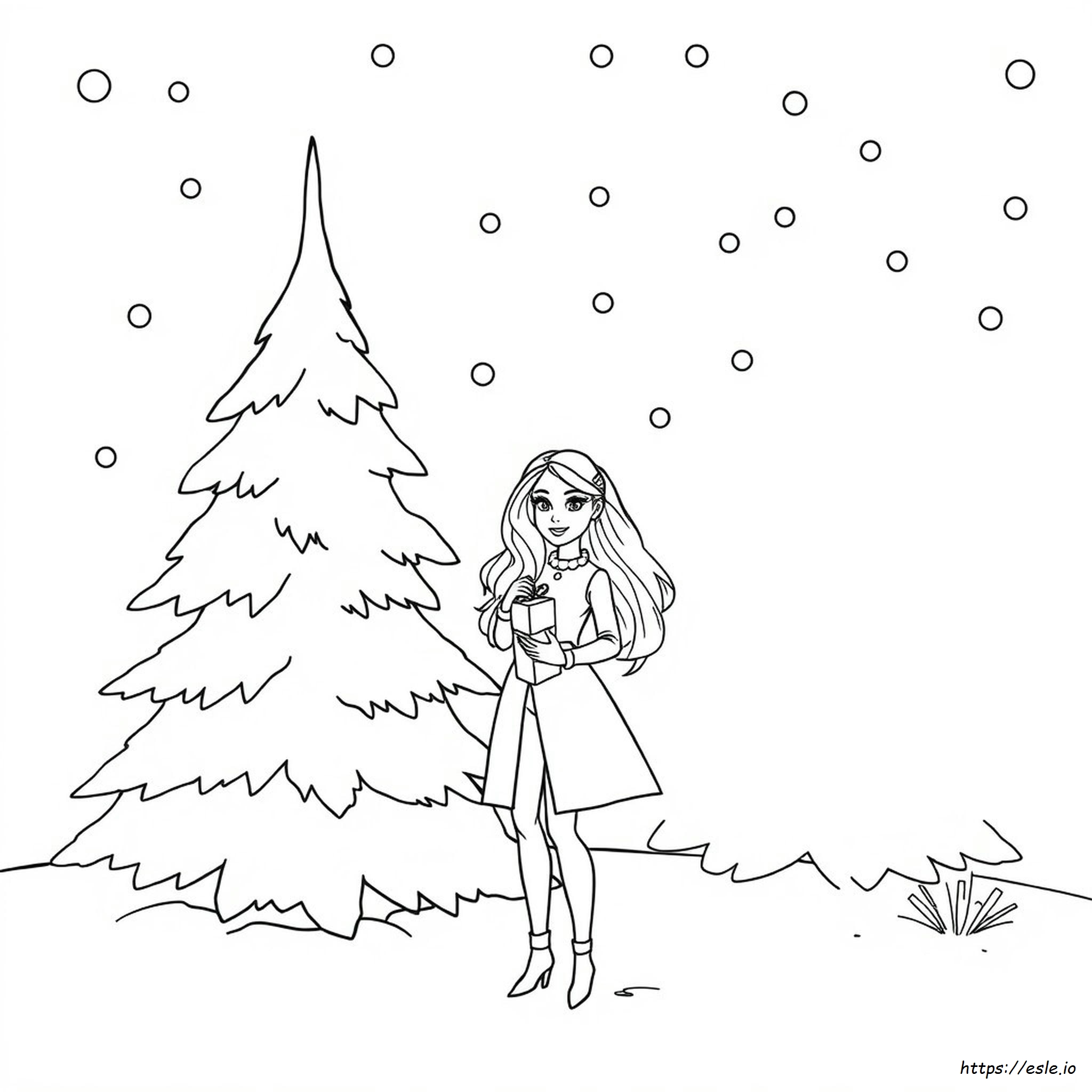 Barbie Winter Coloring Pages