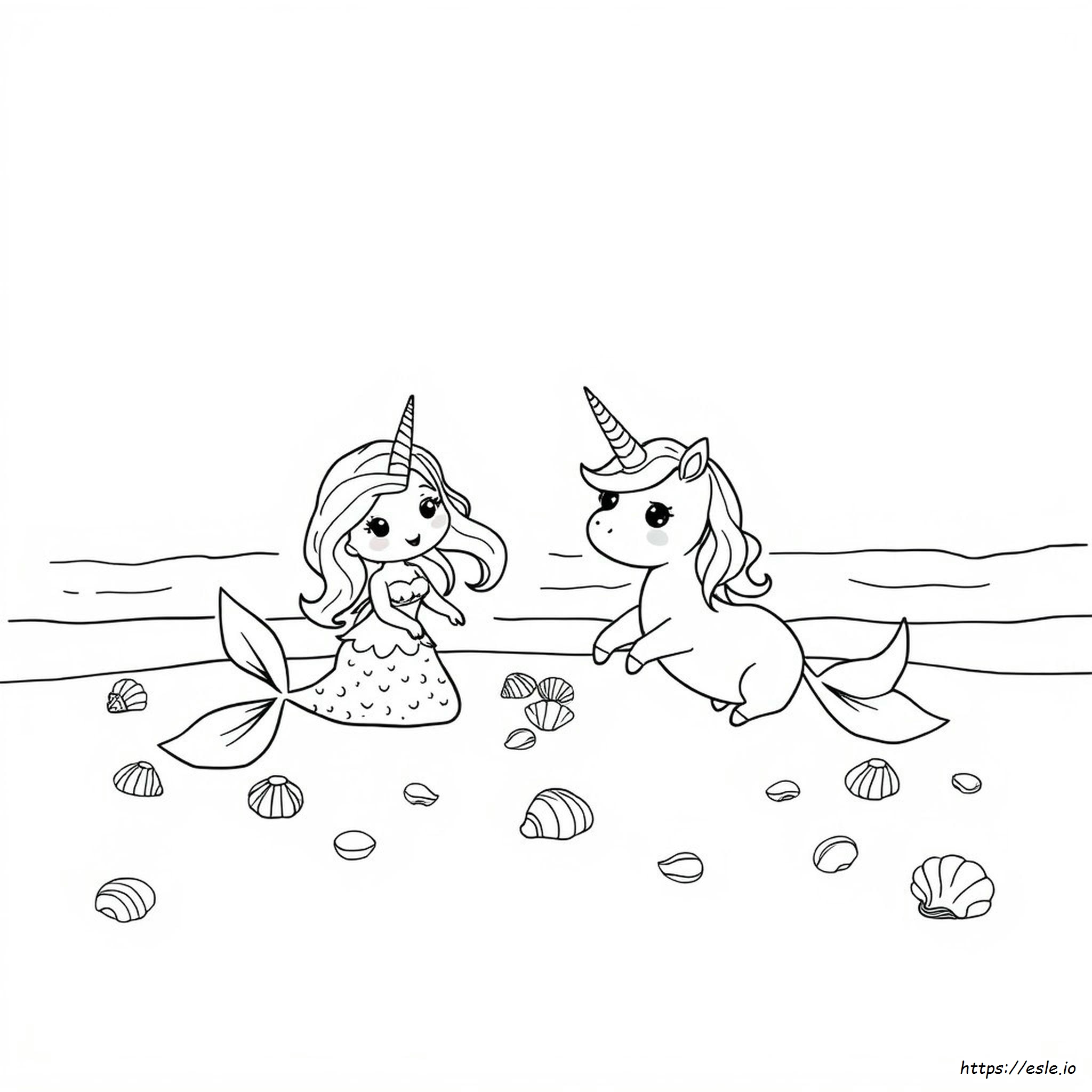 Sirena Unicorno Adorabile Pagina Da Colorare Gratis Da Stampare