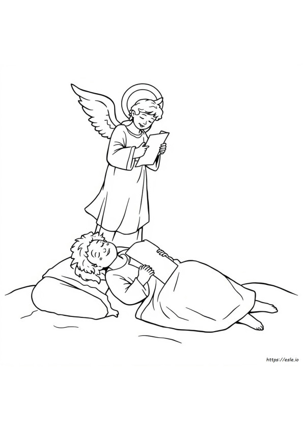 The Angel Visits Joseph Coloring Page