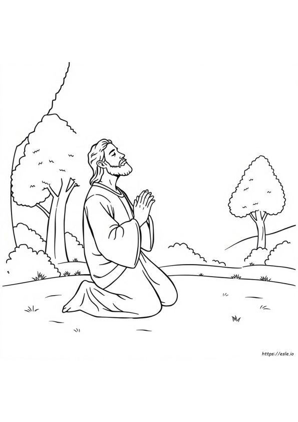 Coloring Page Of Jesus Praying
