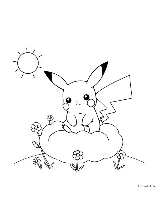 Lindo Pikachu Para Colorear