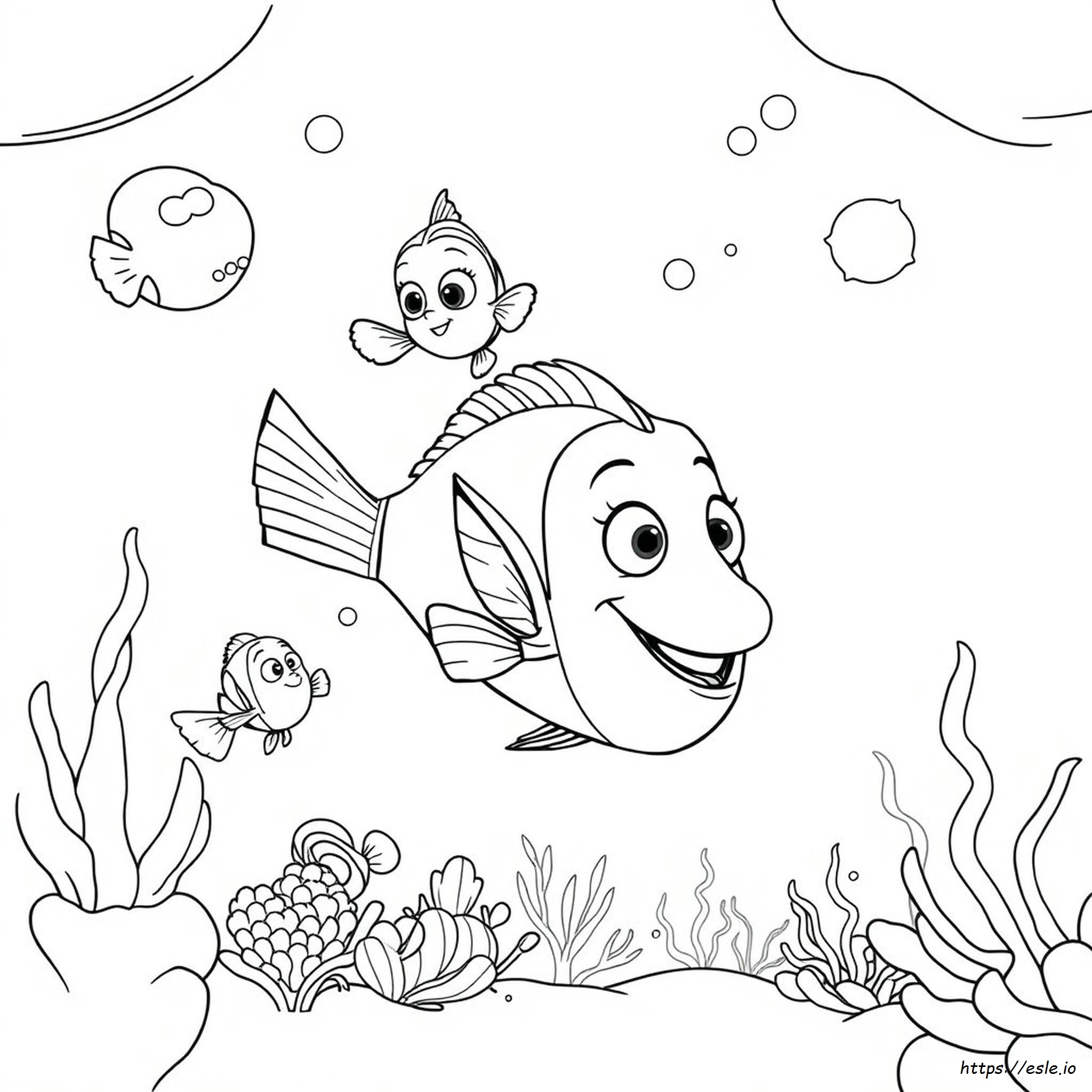 Nemo And Friends Coloring Pages For Kids