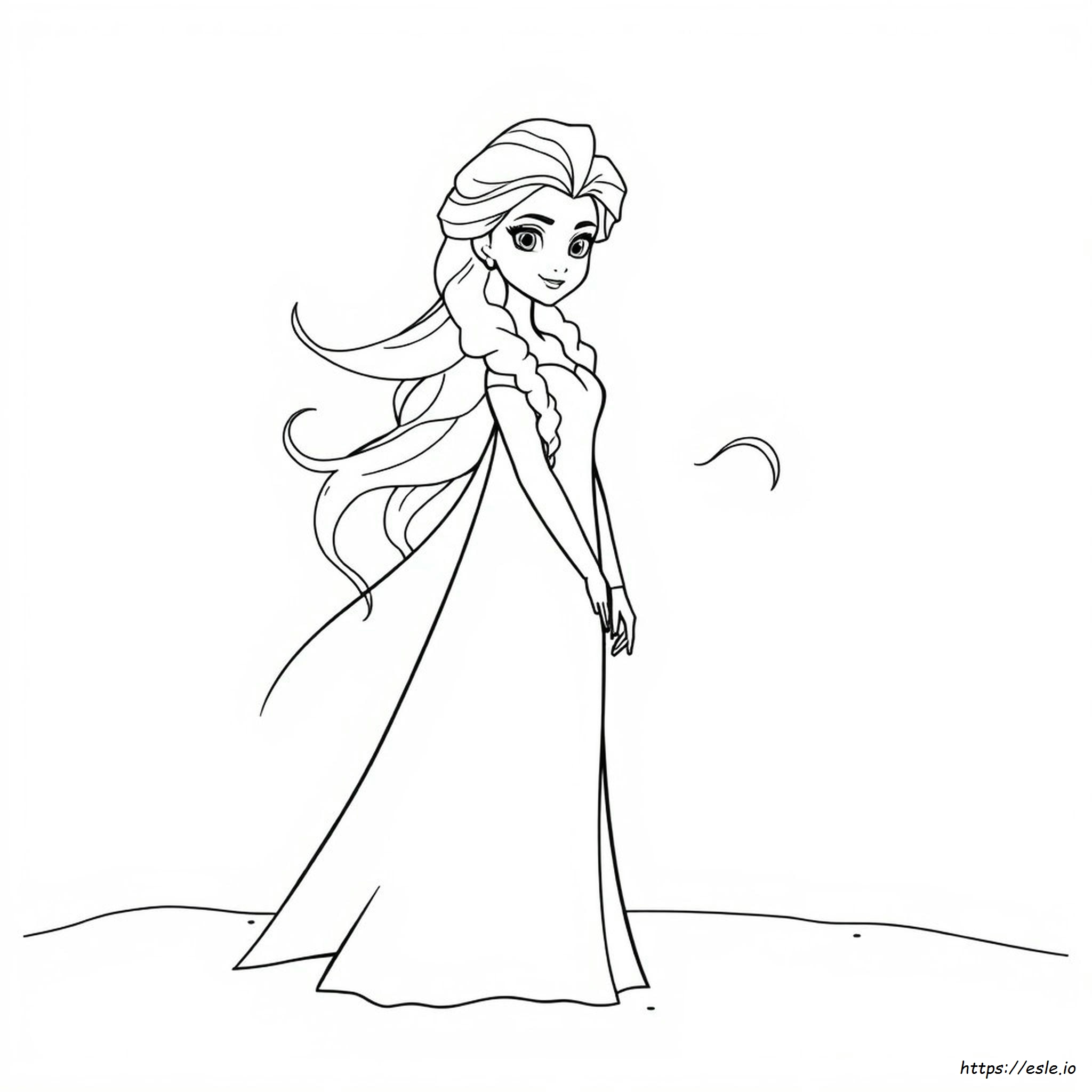 Elsa Hair Coloring Page