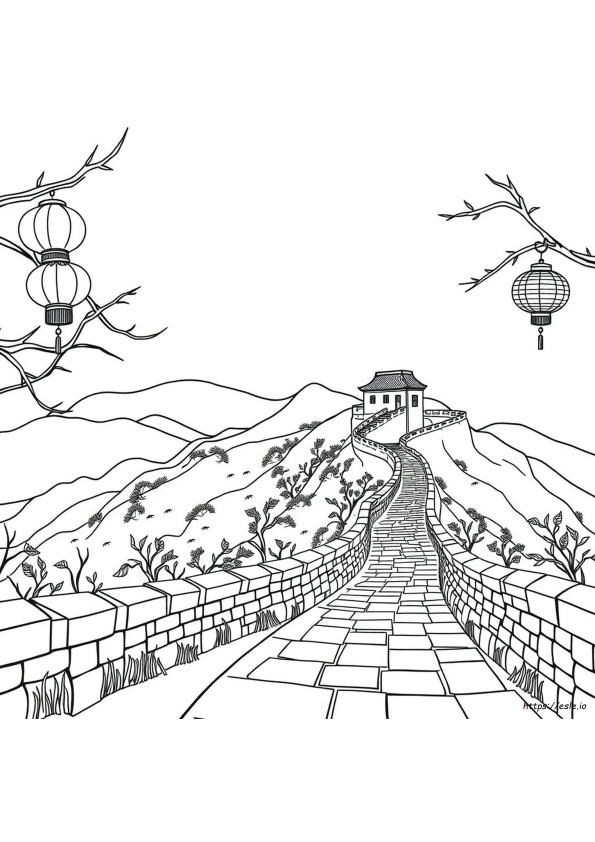 Kleurplaat Van China