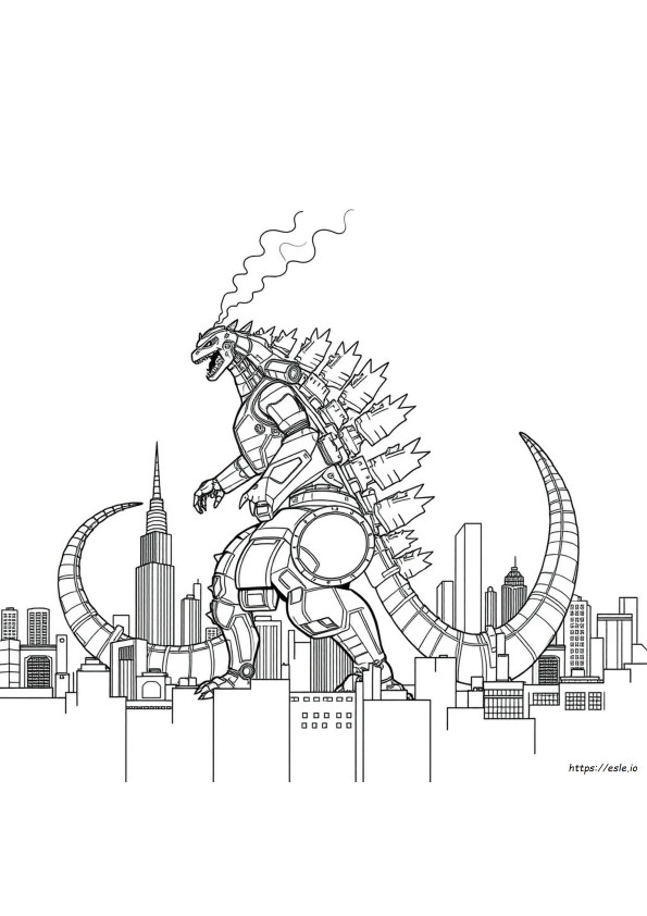 Realistic Mechagodzilla Coloring Pages