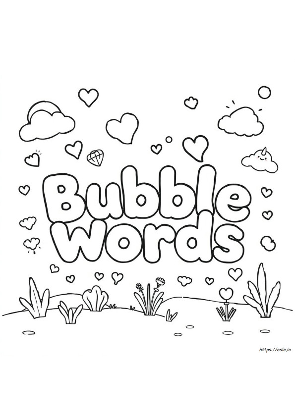 Bubble Words Coloring Pages