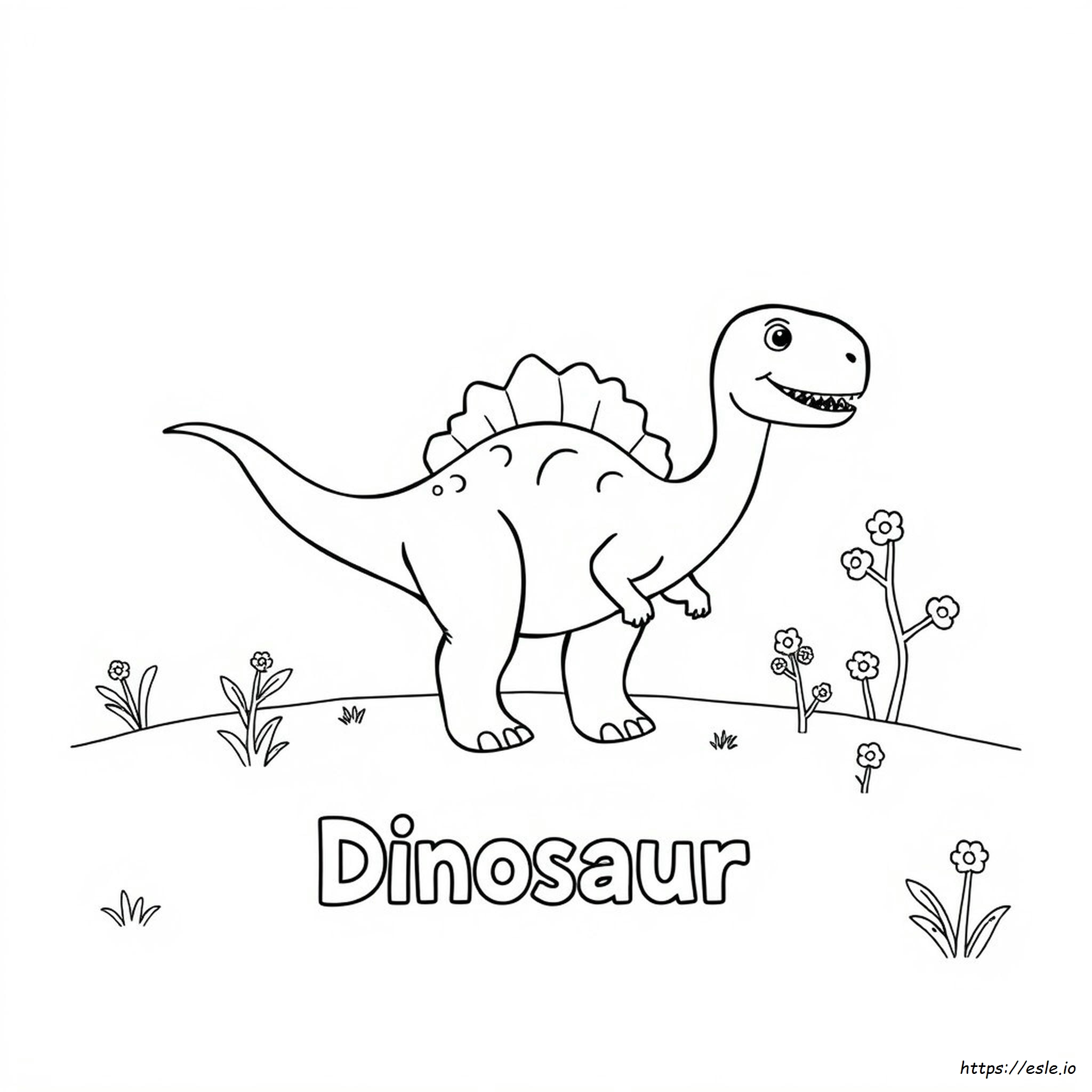 Preschool Dinosaur Coloring Pages With Names - Free Printable PDFs