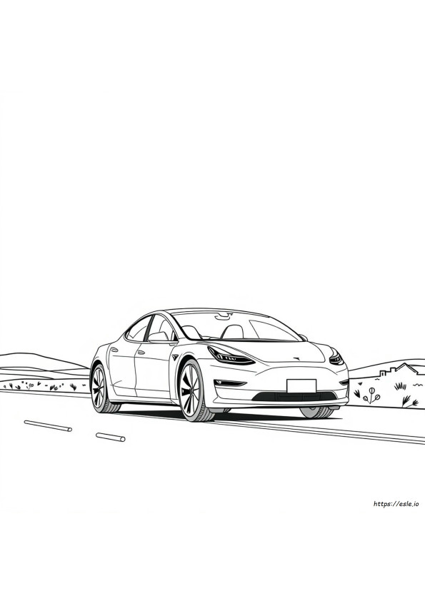 Páginas Para Colorear De Autos Tesla