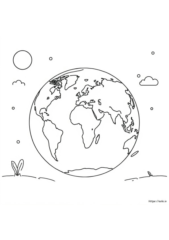 Easy Earth Coloring Pages
