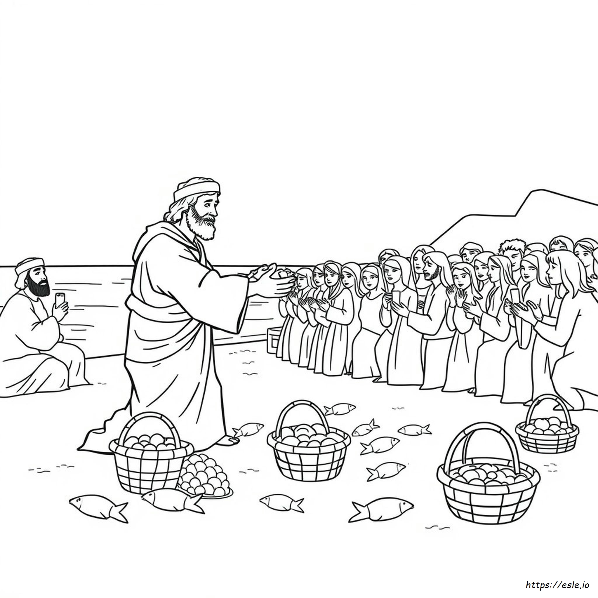 Feeding Of The 5000 Coloring Page