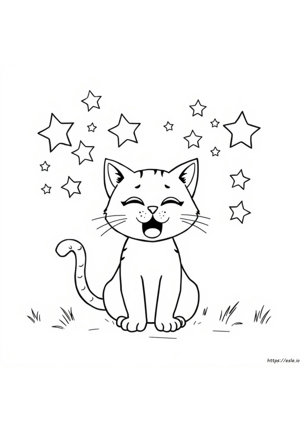 ふてくされネコの無料ぬりえ