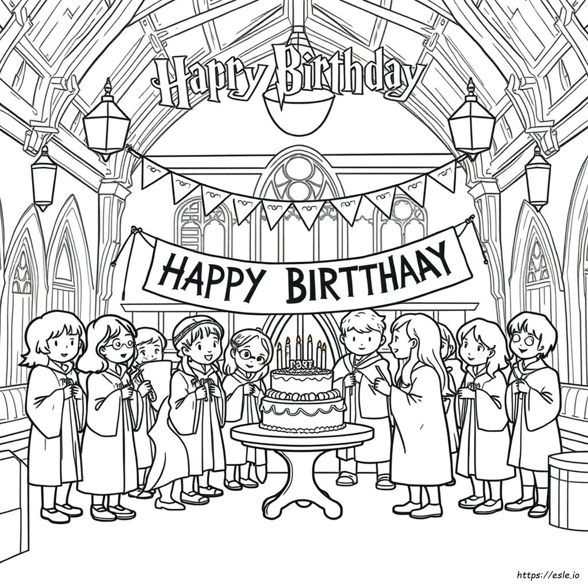 Harry Potter Happy Birthday Coloring Pages