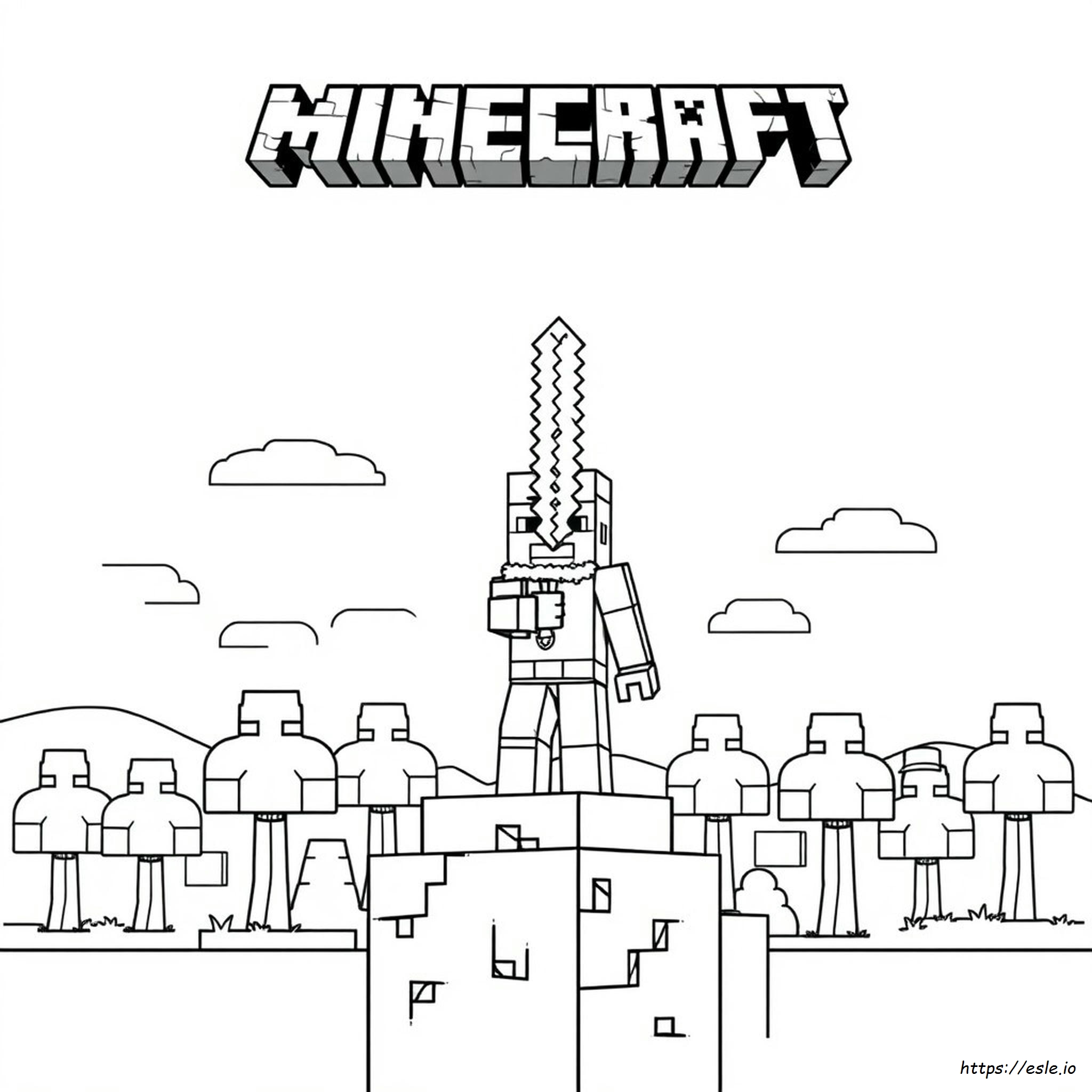 Minecraft Sword Coloring Pages Printable