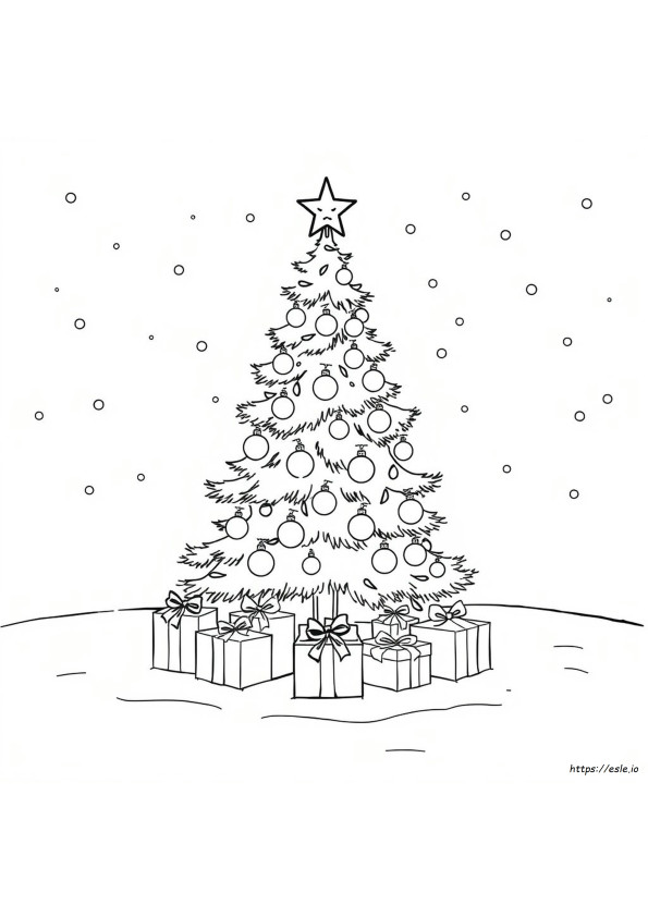 Big Christmas Tree Coloring Page