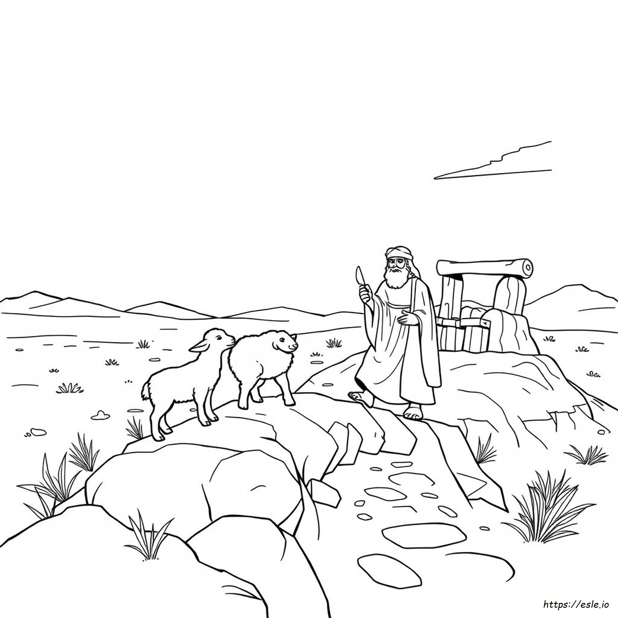 Abraham And Isaac Sacrifice Coloring Page