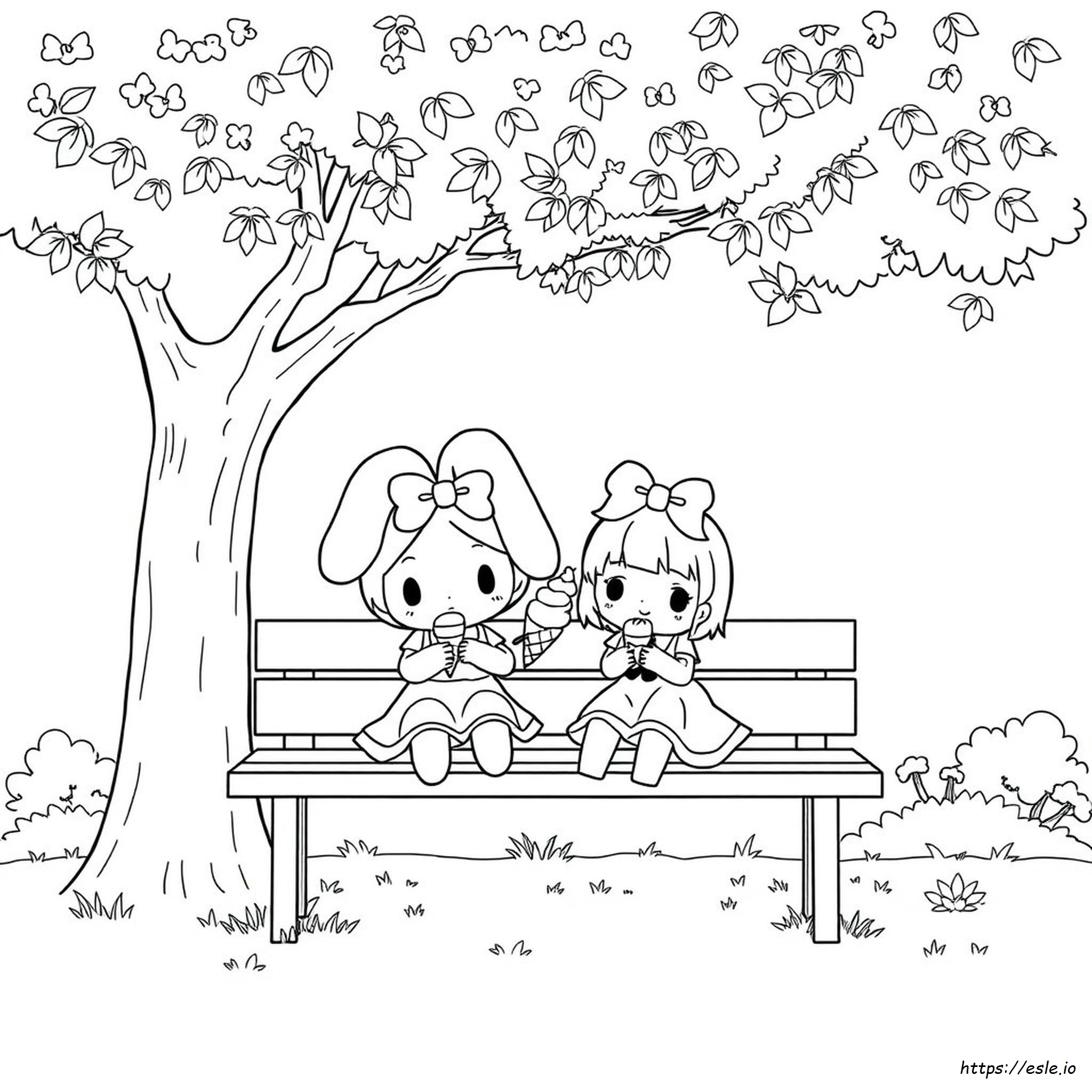 Hello My Melody And Kuromi Coloring Pages
