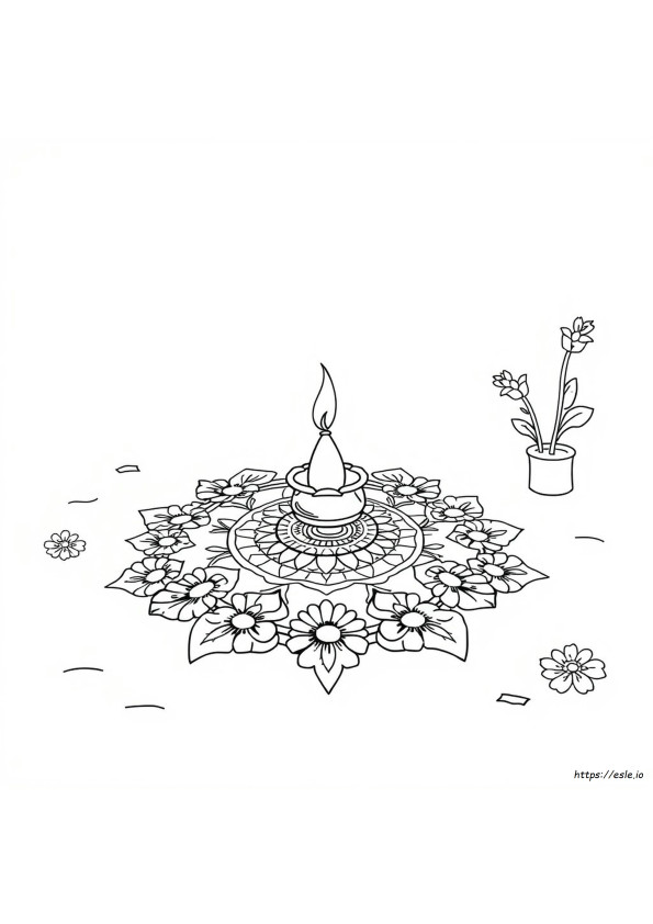 Yazdırılabilir Rangoli Boyama Sayfaları