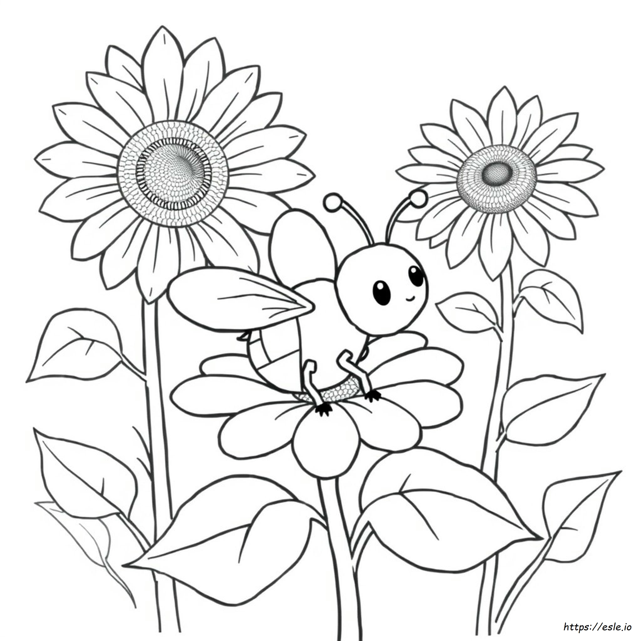 Printable Cute Bee Coloring Page - Free PDF