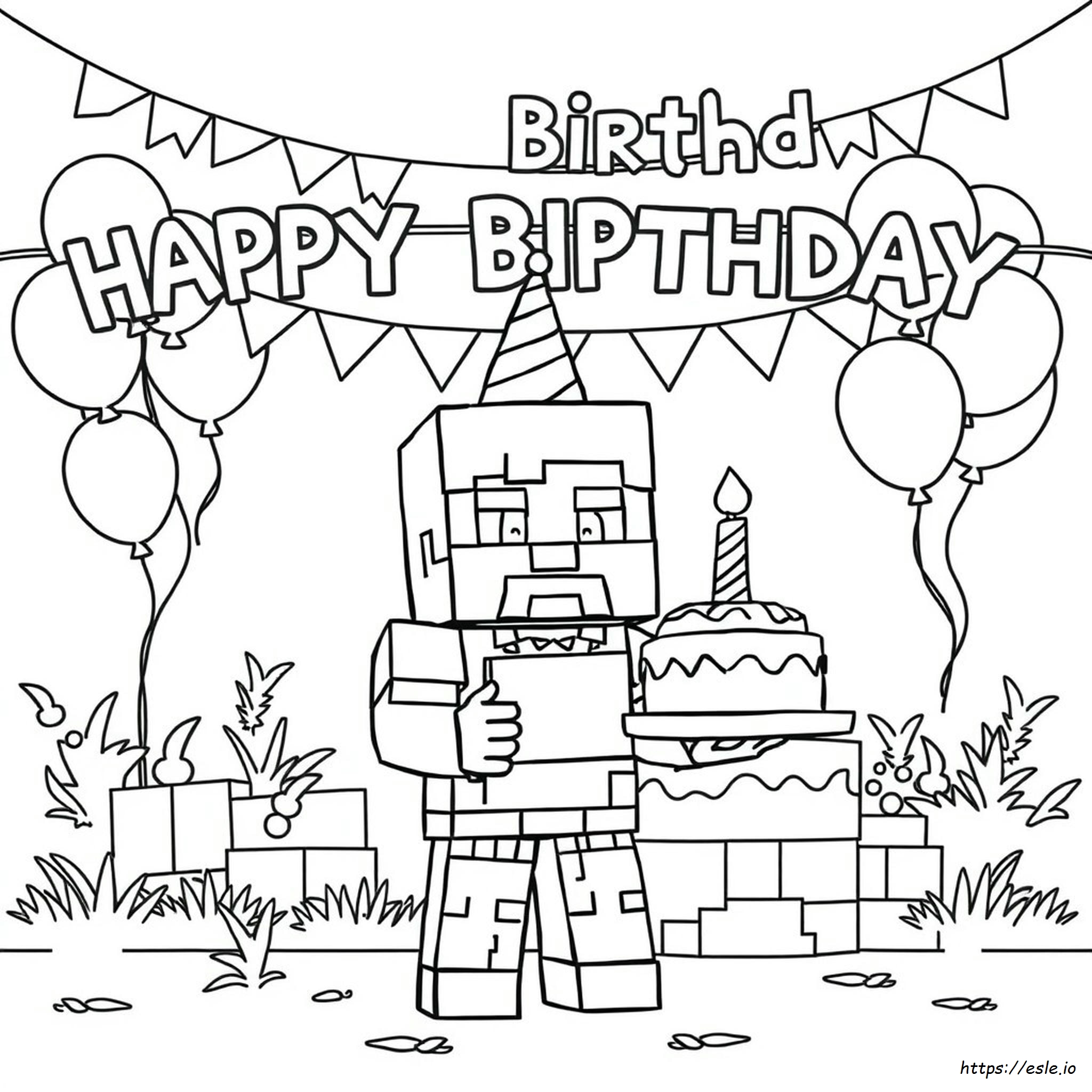 Disegni Di Compleanno Di Minecraft Da Colorare