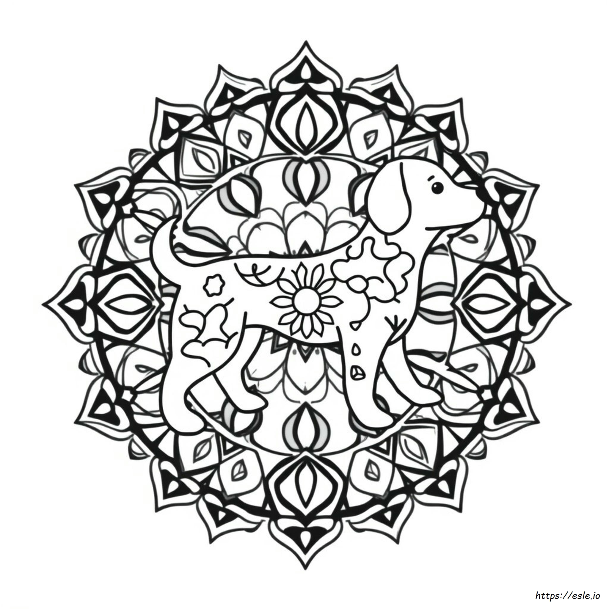 Coloriage Mandala Chien