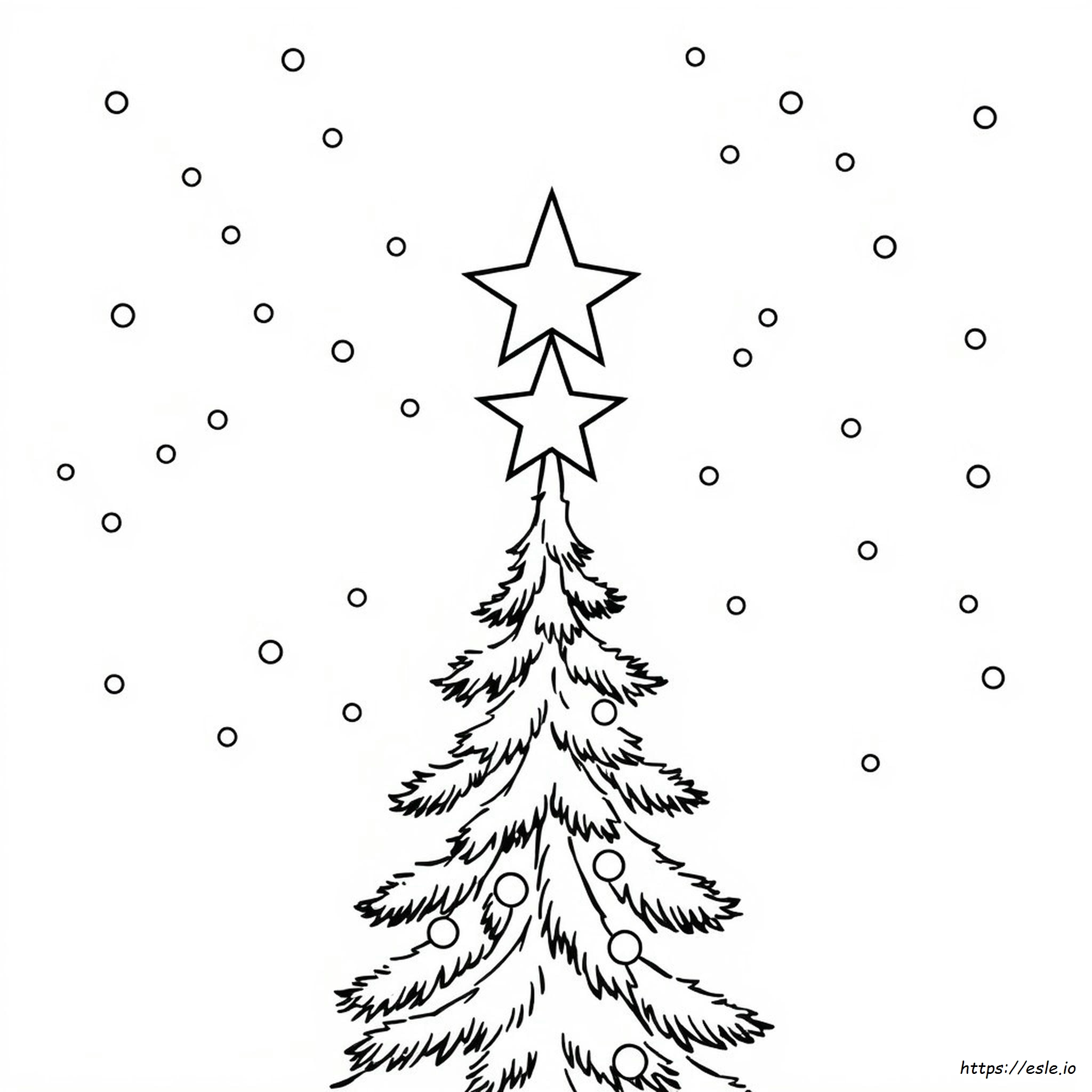 Star Tree Topper Coloring Page