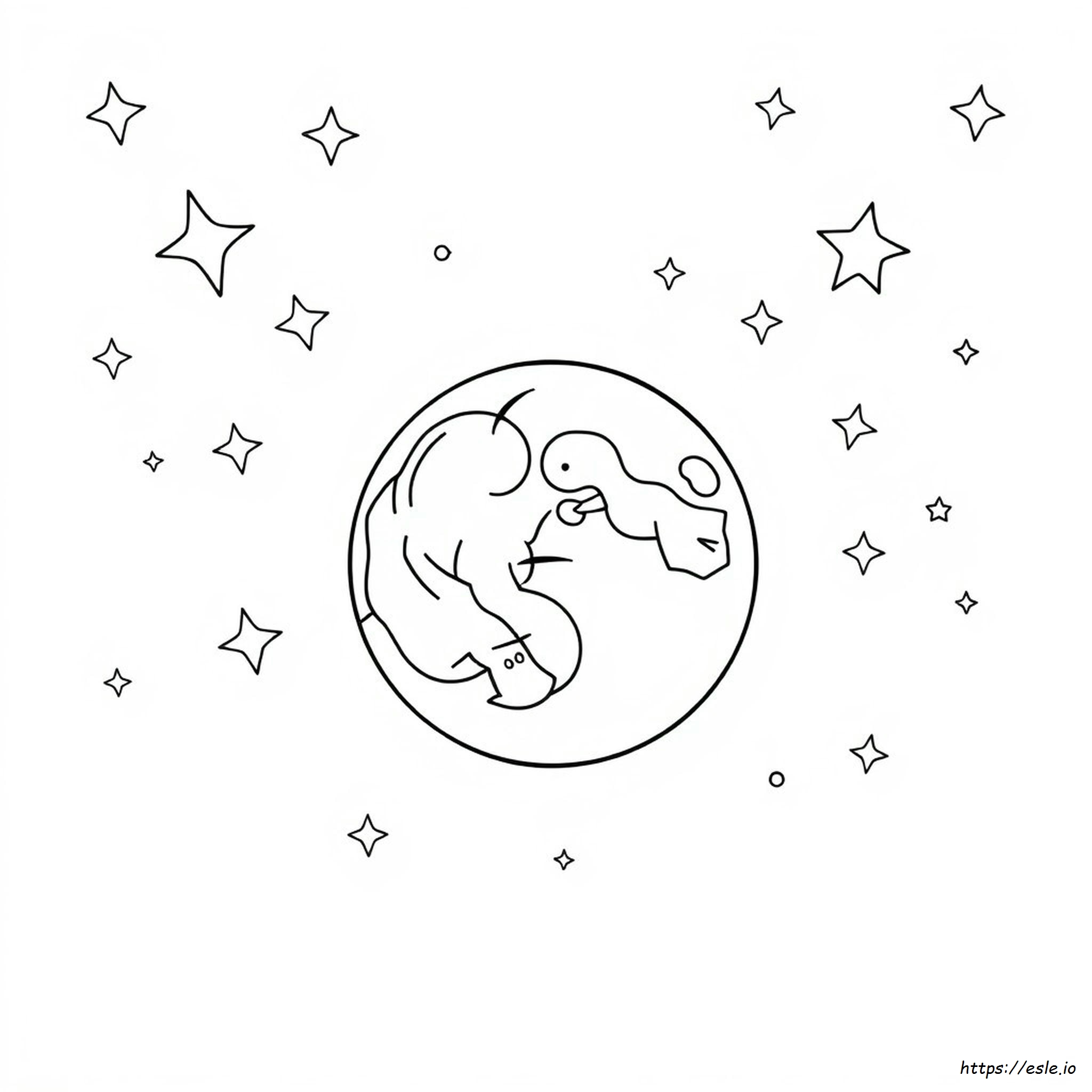 Luna Da Colorare - Disegno Gratuito Da Stampare E Colorare