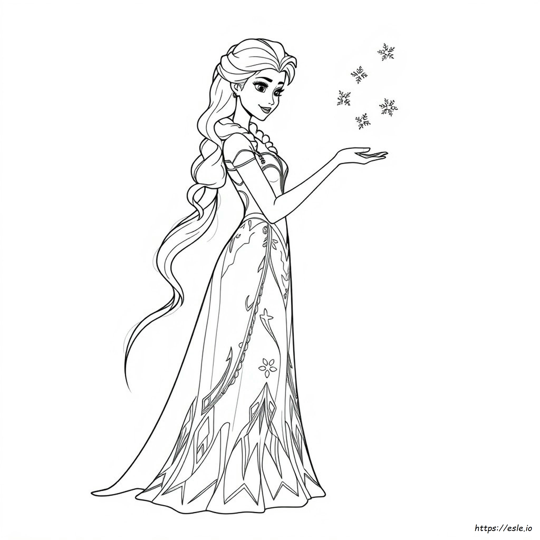 Frozen 2 Ausmalbild Elsa Haare Offen zum Drucken