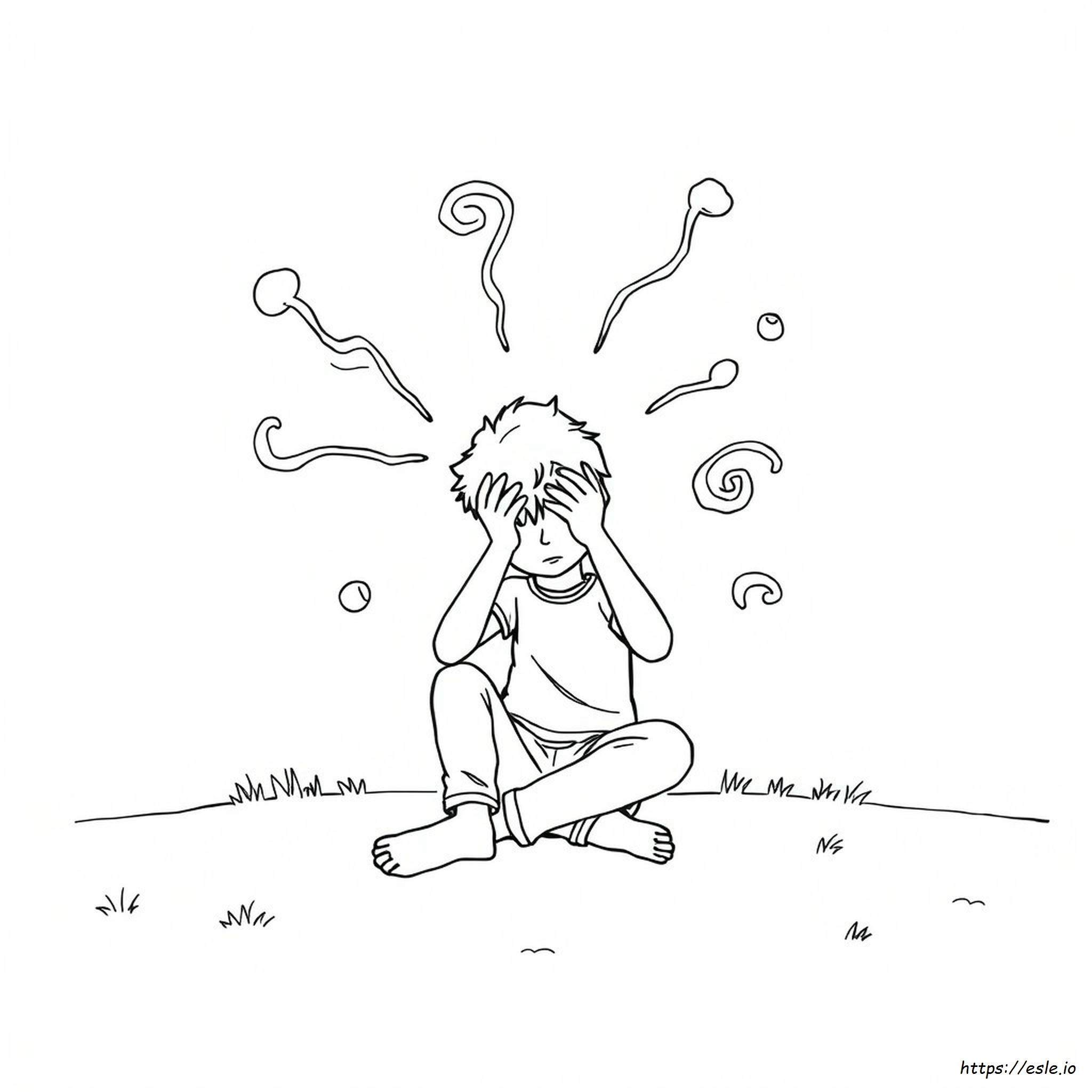 Stress Coloring Page - Free Printable for Kids