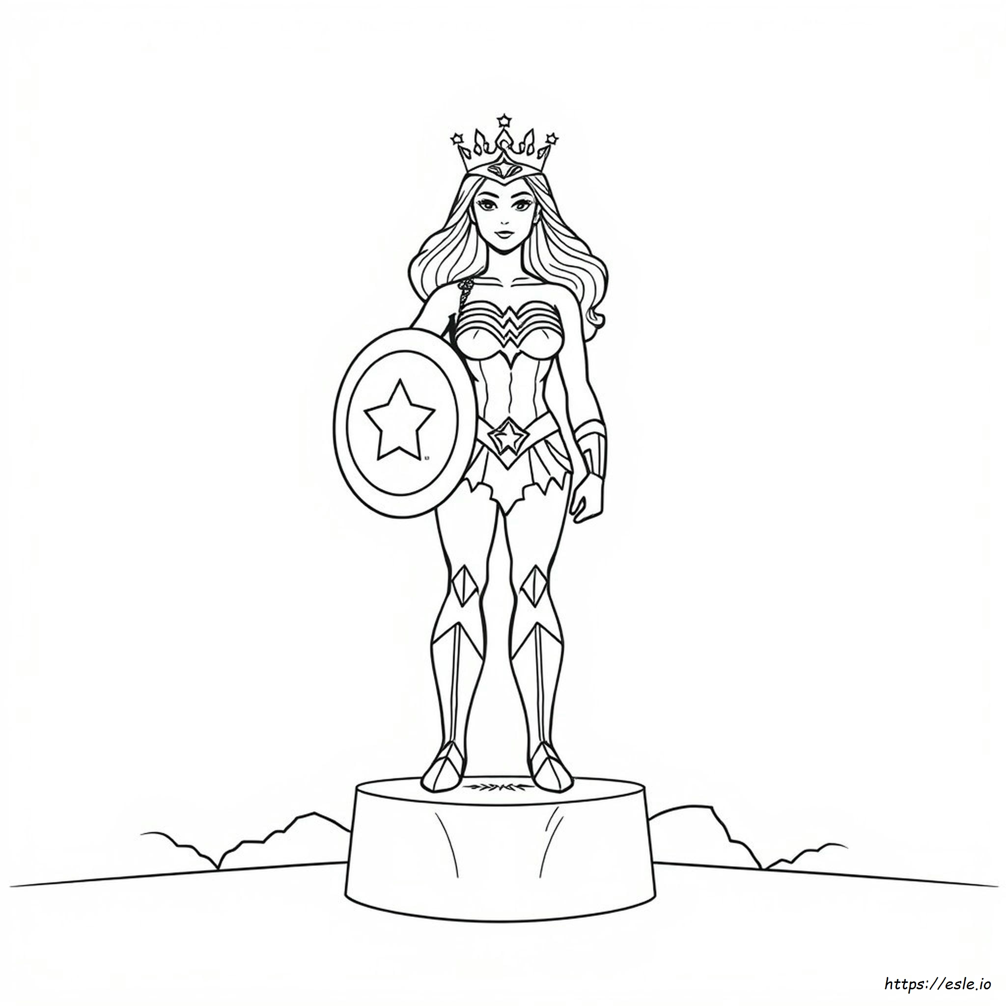 Gambar Mewarnai Wonder Woman - Superhero