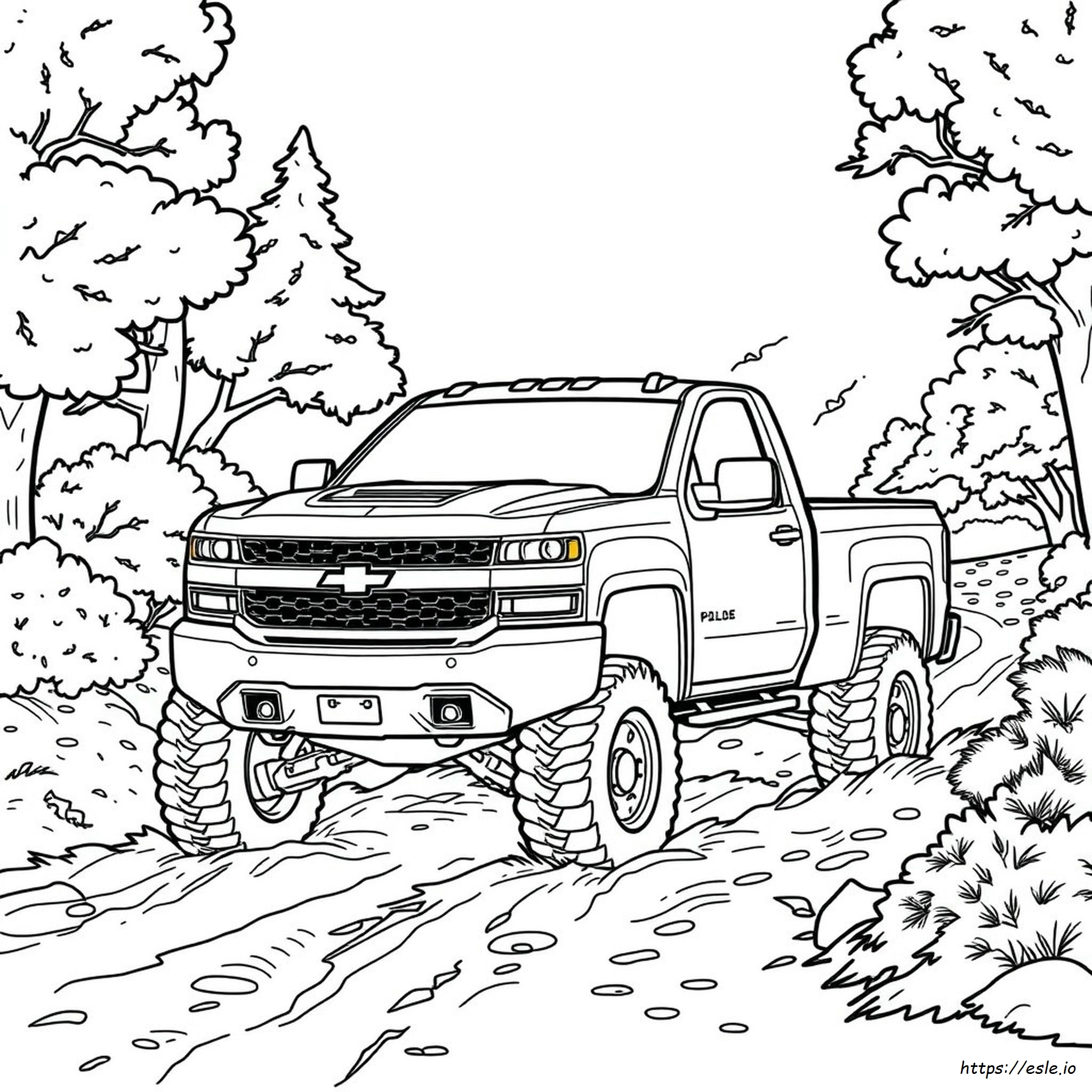 Chevy Mud Truck Off Road Coloring Page - Free Printable PDF