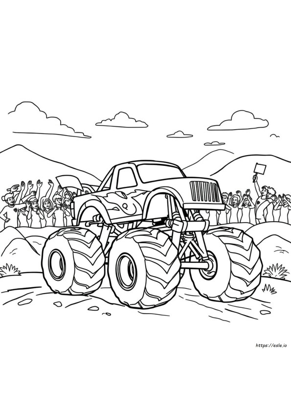 Simple Monster Truck Coloring Page