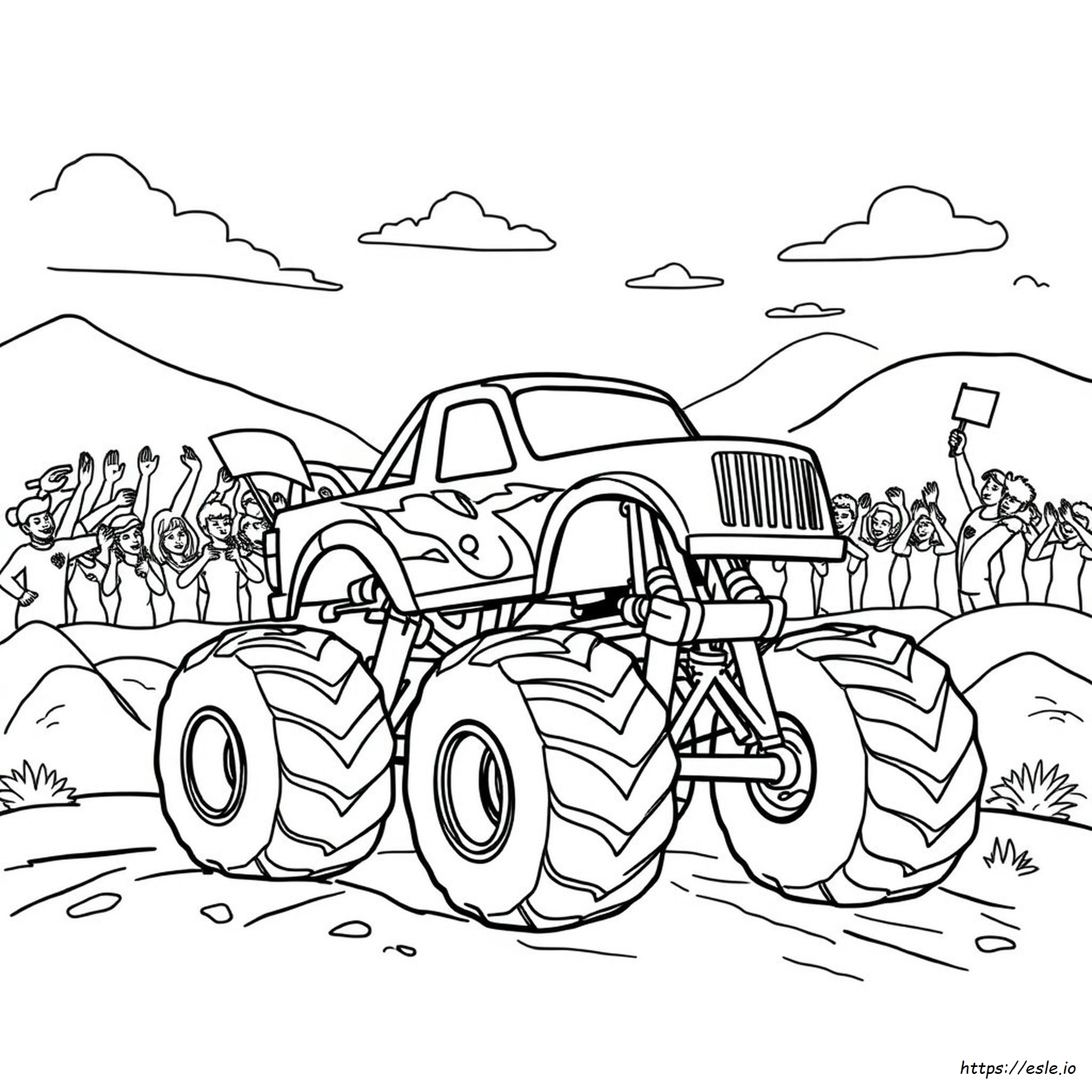Simple Monster Truck Coloring Page - Free Printable