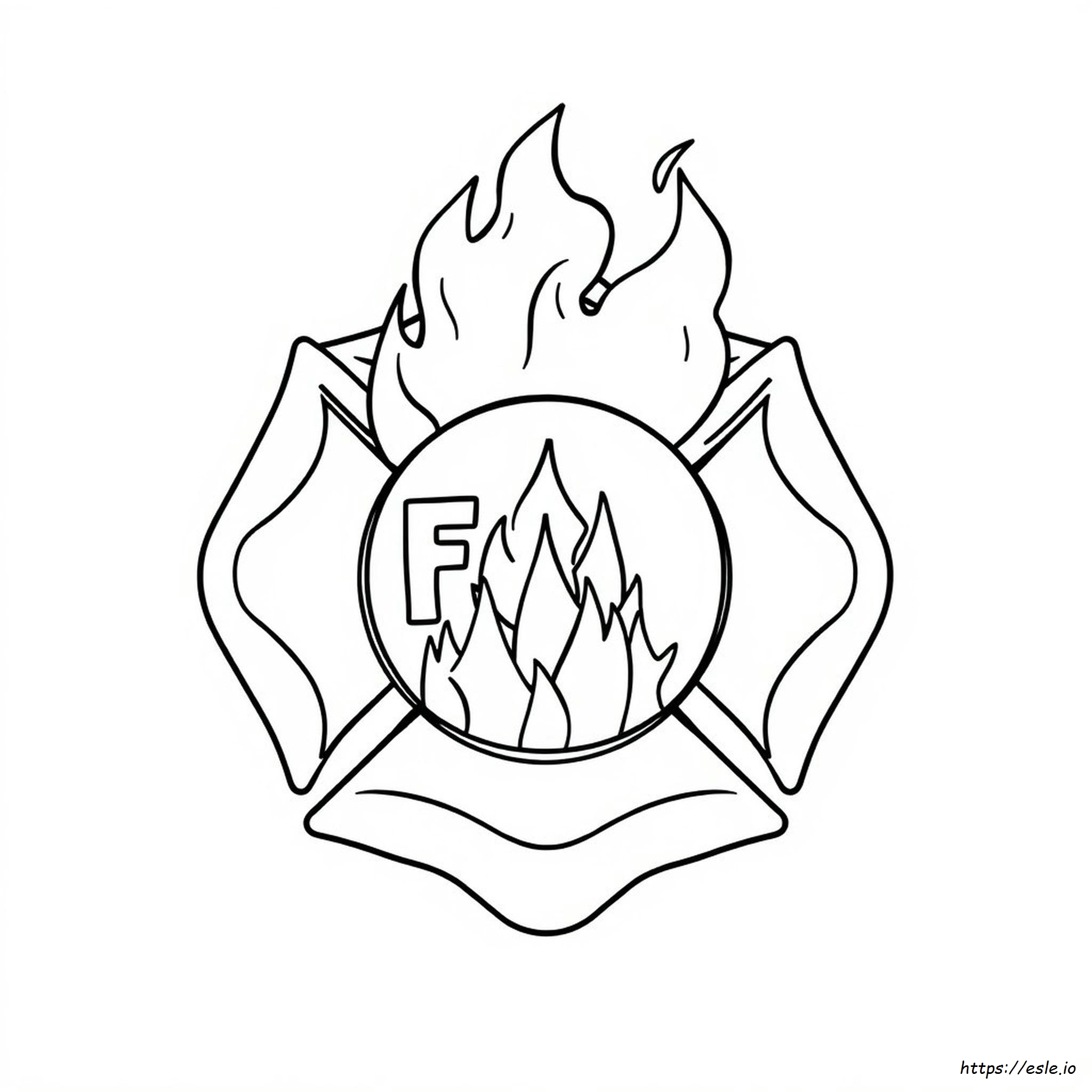 Emblema De Fogo Para Colorir - Grátis Para Imprimir