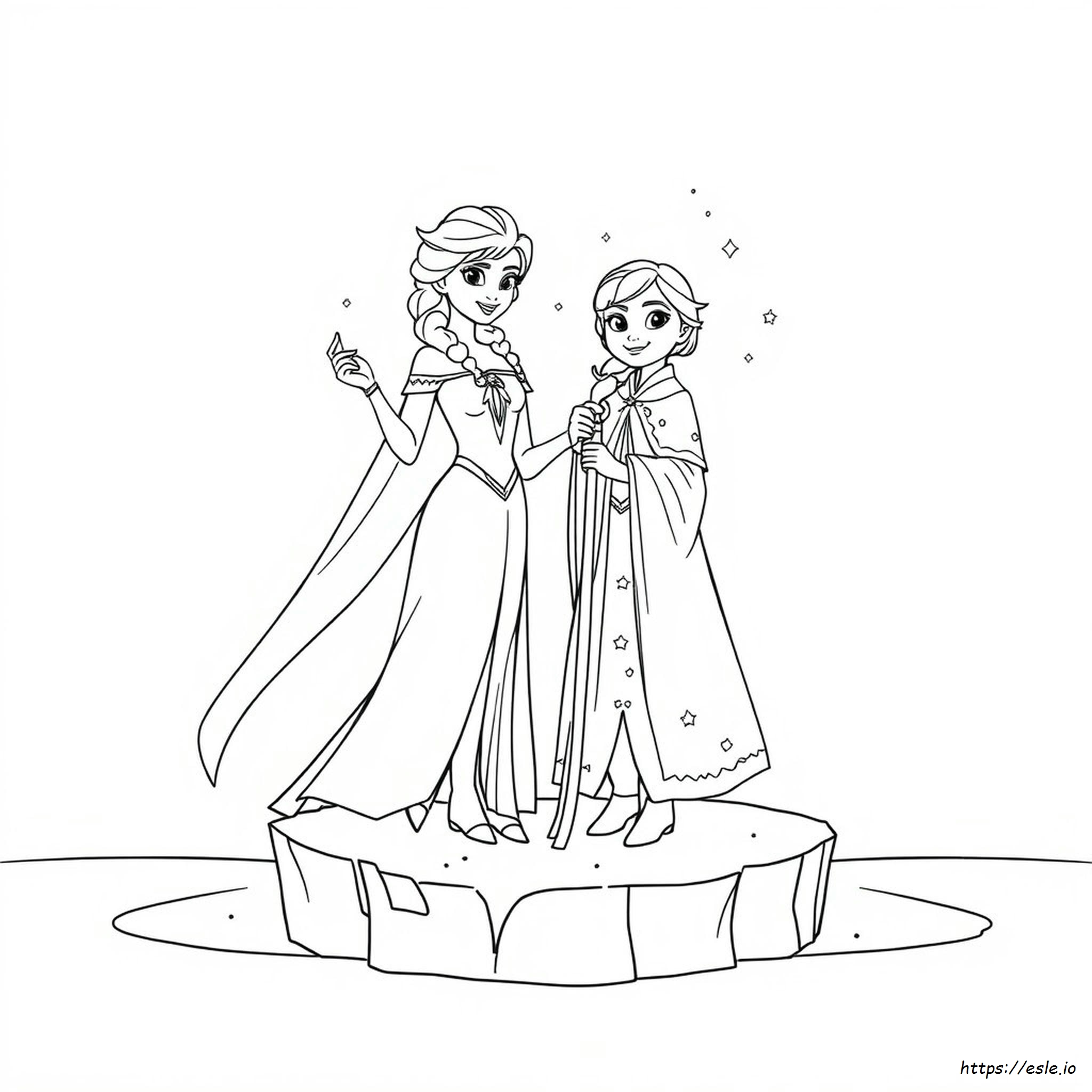 Elsa E Anna Da Colorare - Disegni Disney Gratis