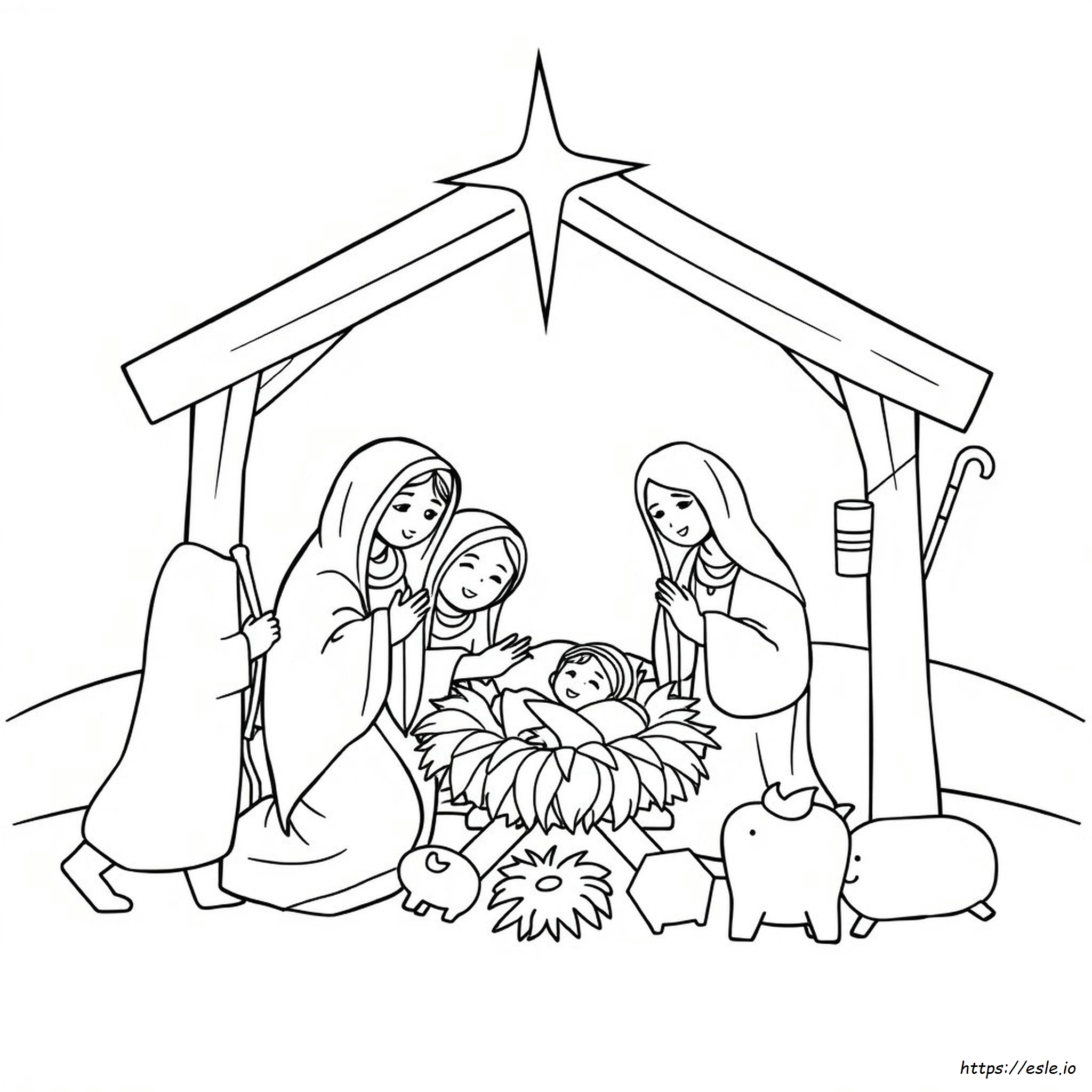 Christmas Nativity Coloring Pages