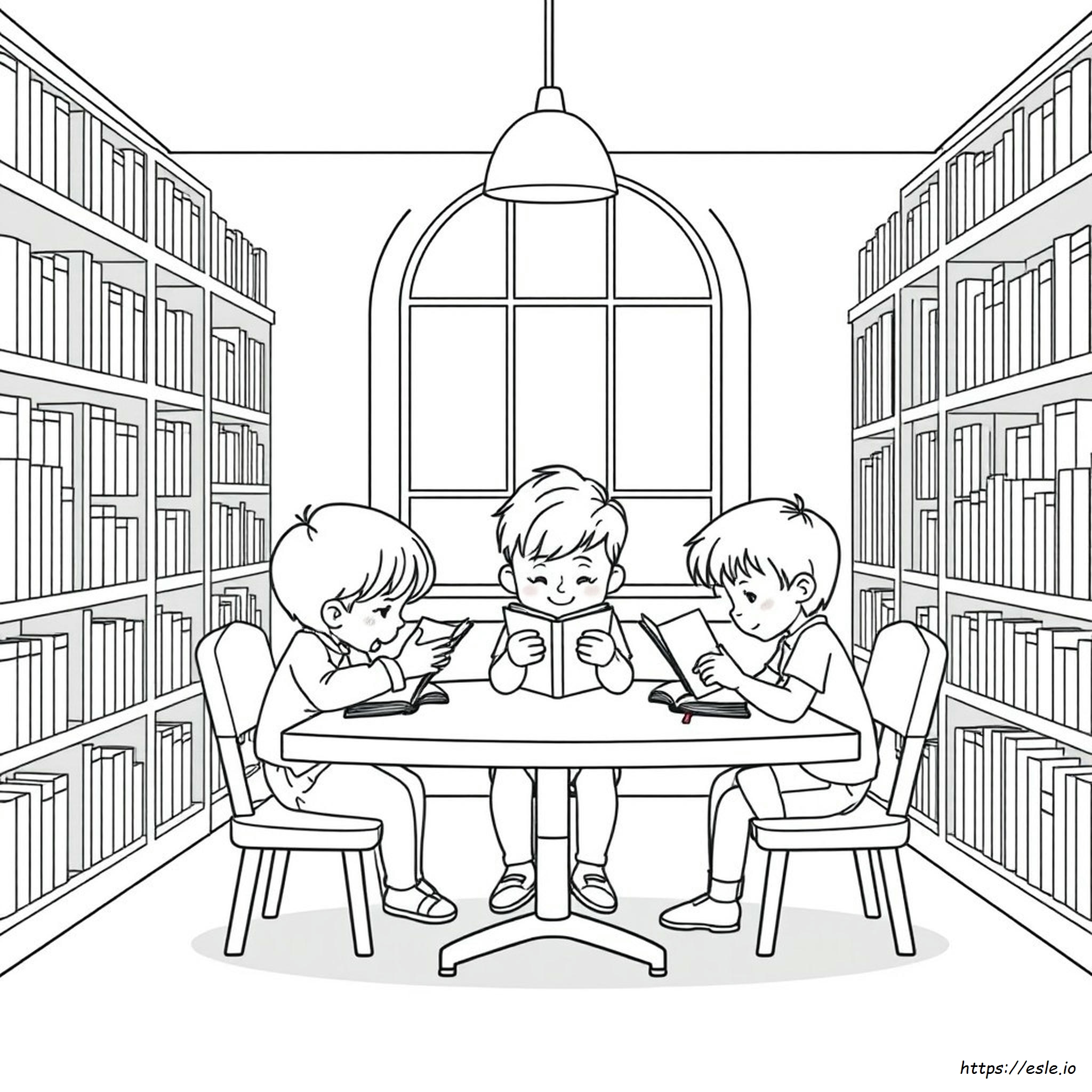 Kolorowanki Biblioteka Do Czytania