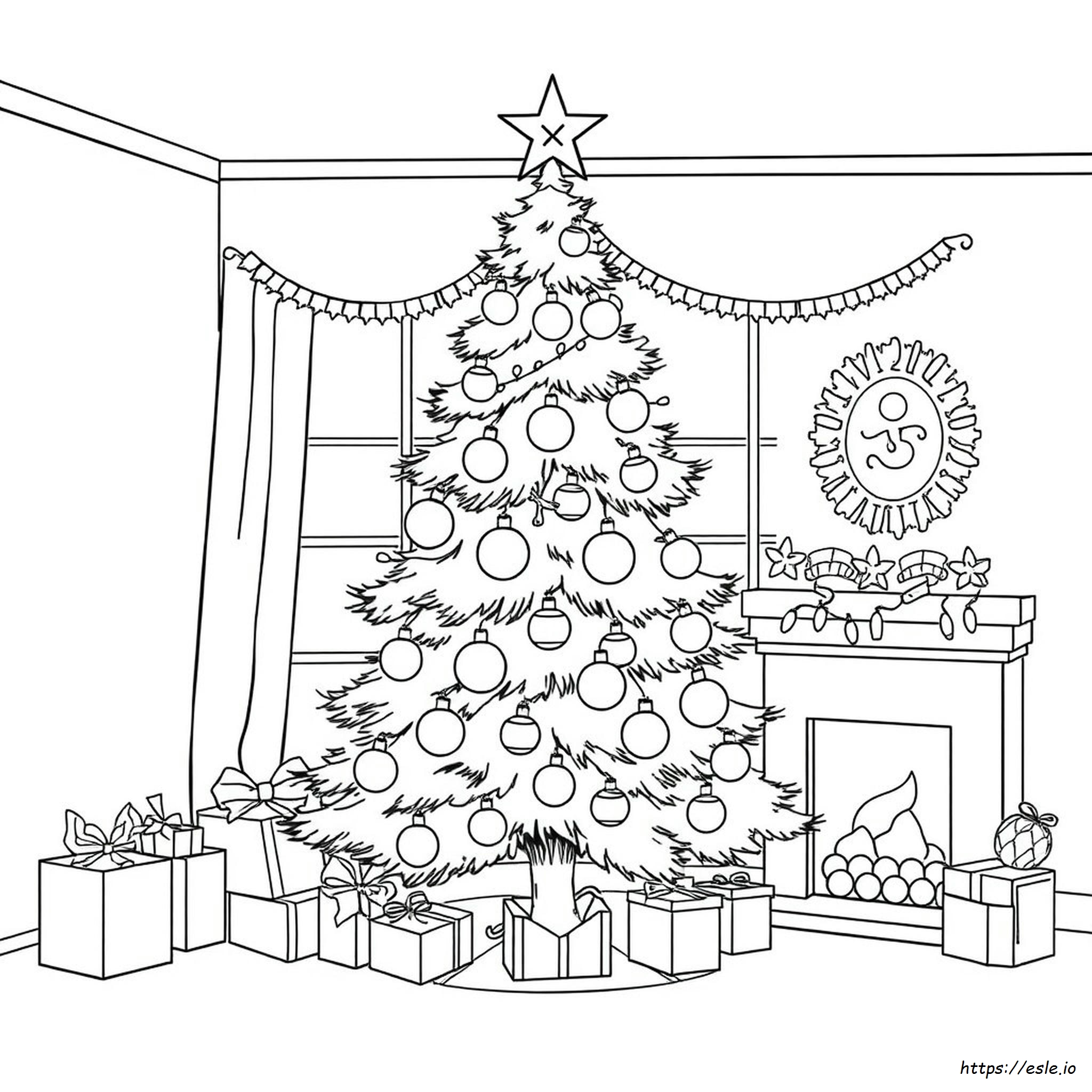Gambar Mewarnai Pohon Natal Gratis - PDF