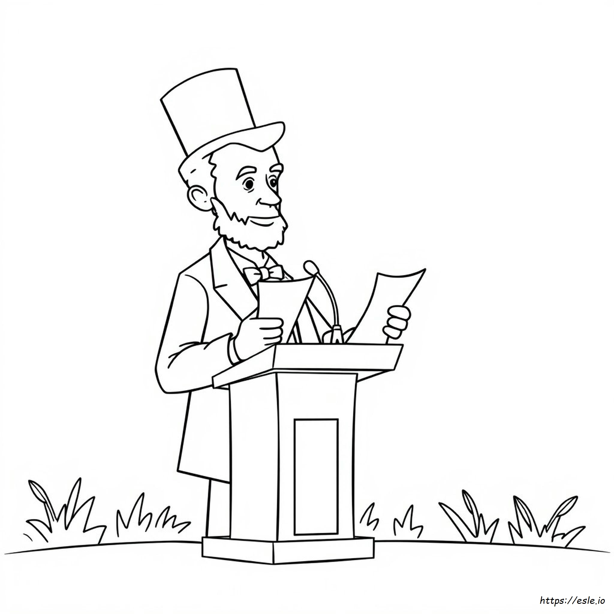 Abraham Lincoln Da Colorare - Stampa Gratuito